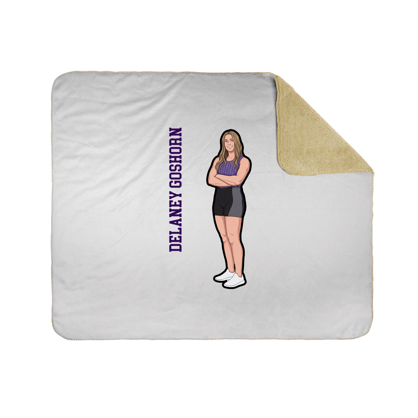 Throw Blanket — Name Vertical in White