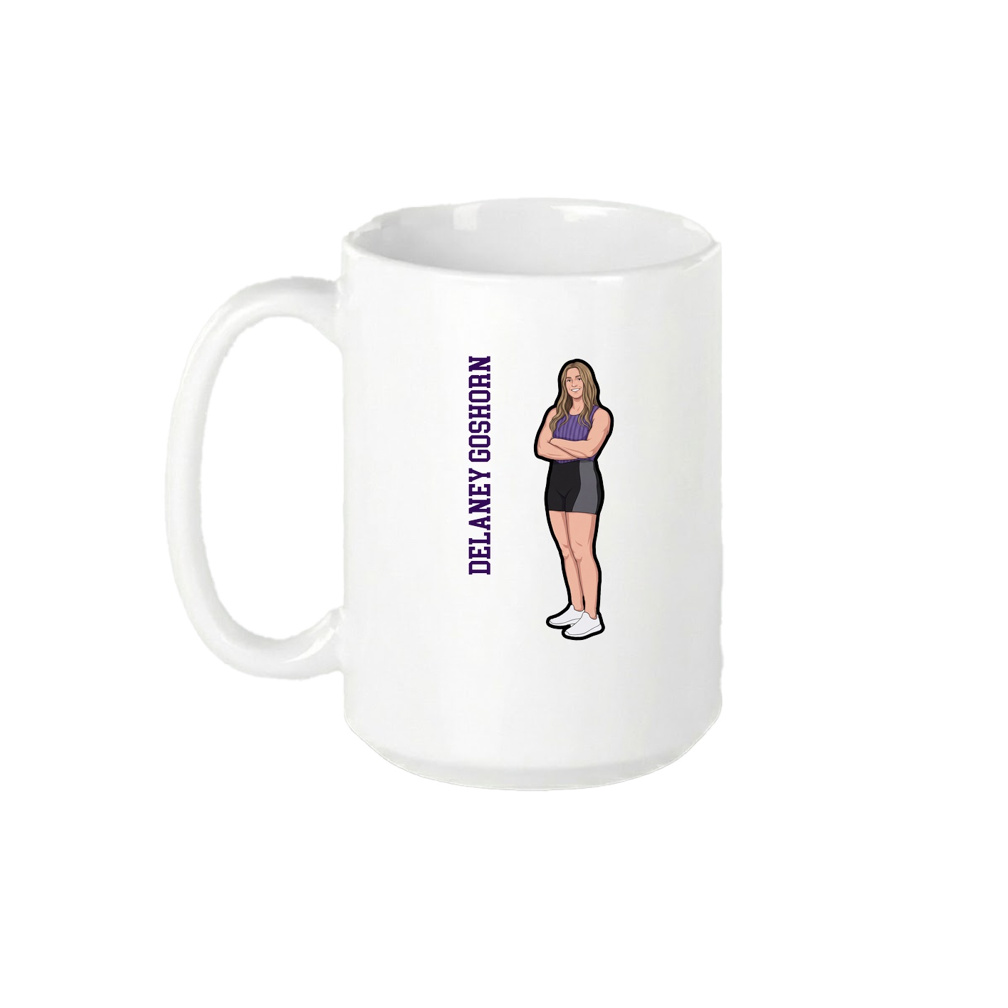 15oz Coffee Mug — Name Vertical in White