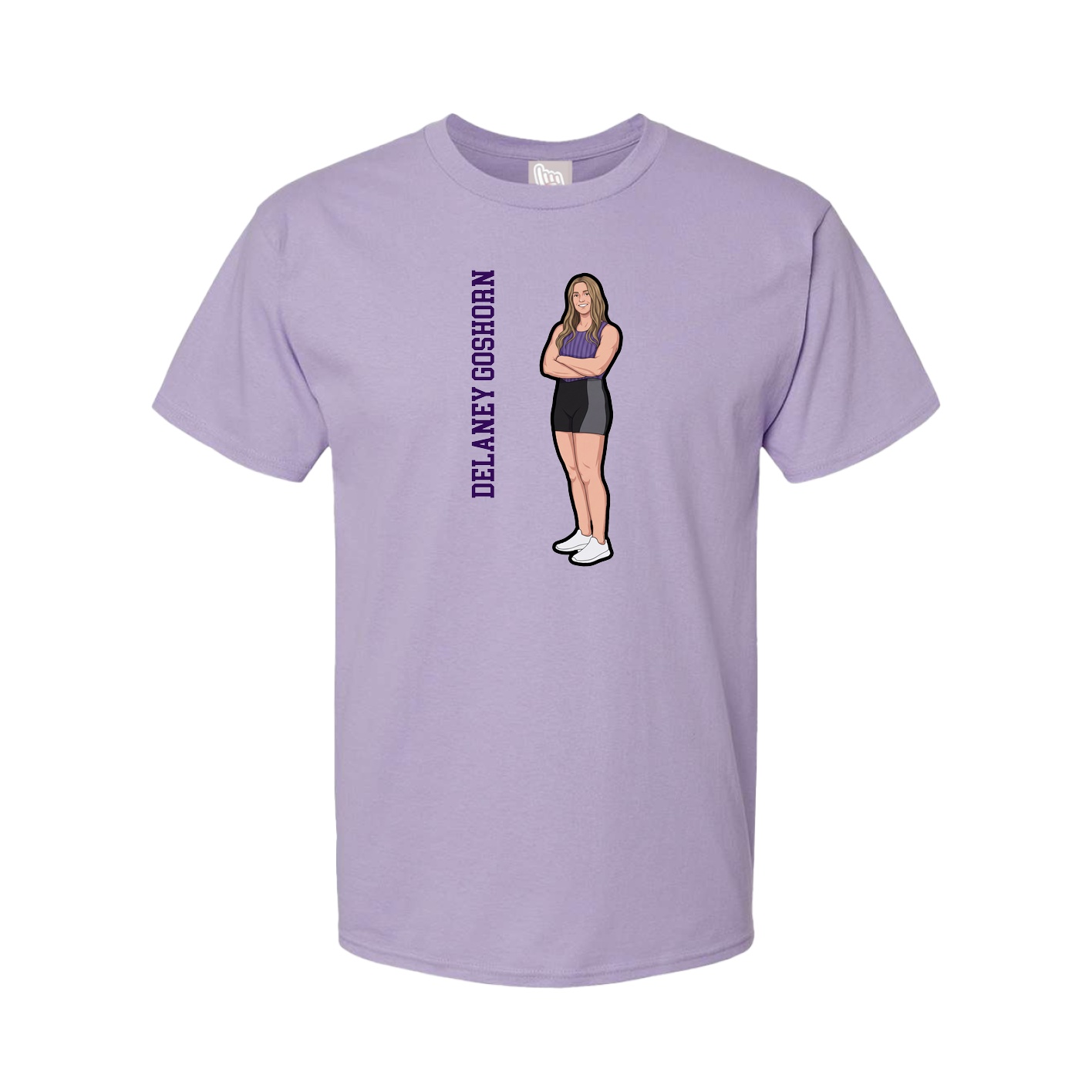 Youth Tee — Name Vertical in Purple