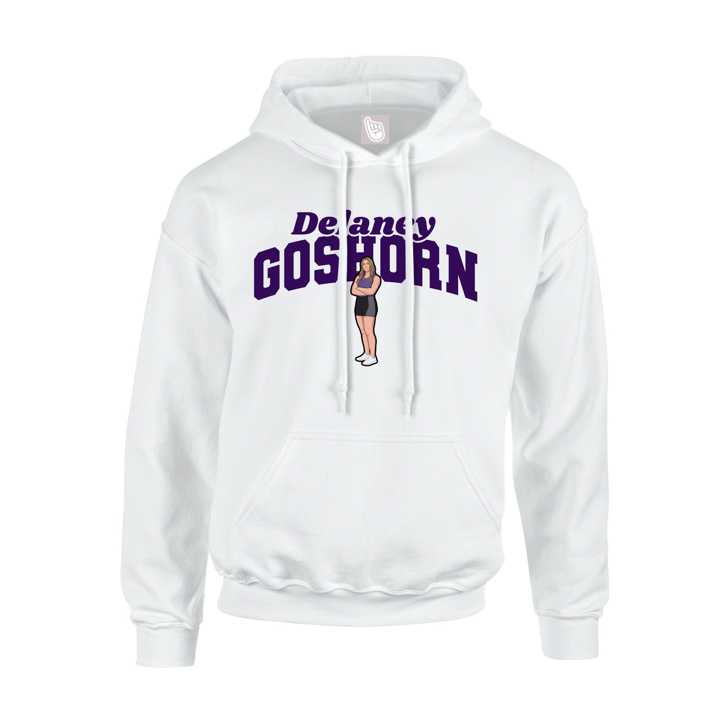 Youth Hoodie — Signature Arch in White