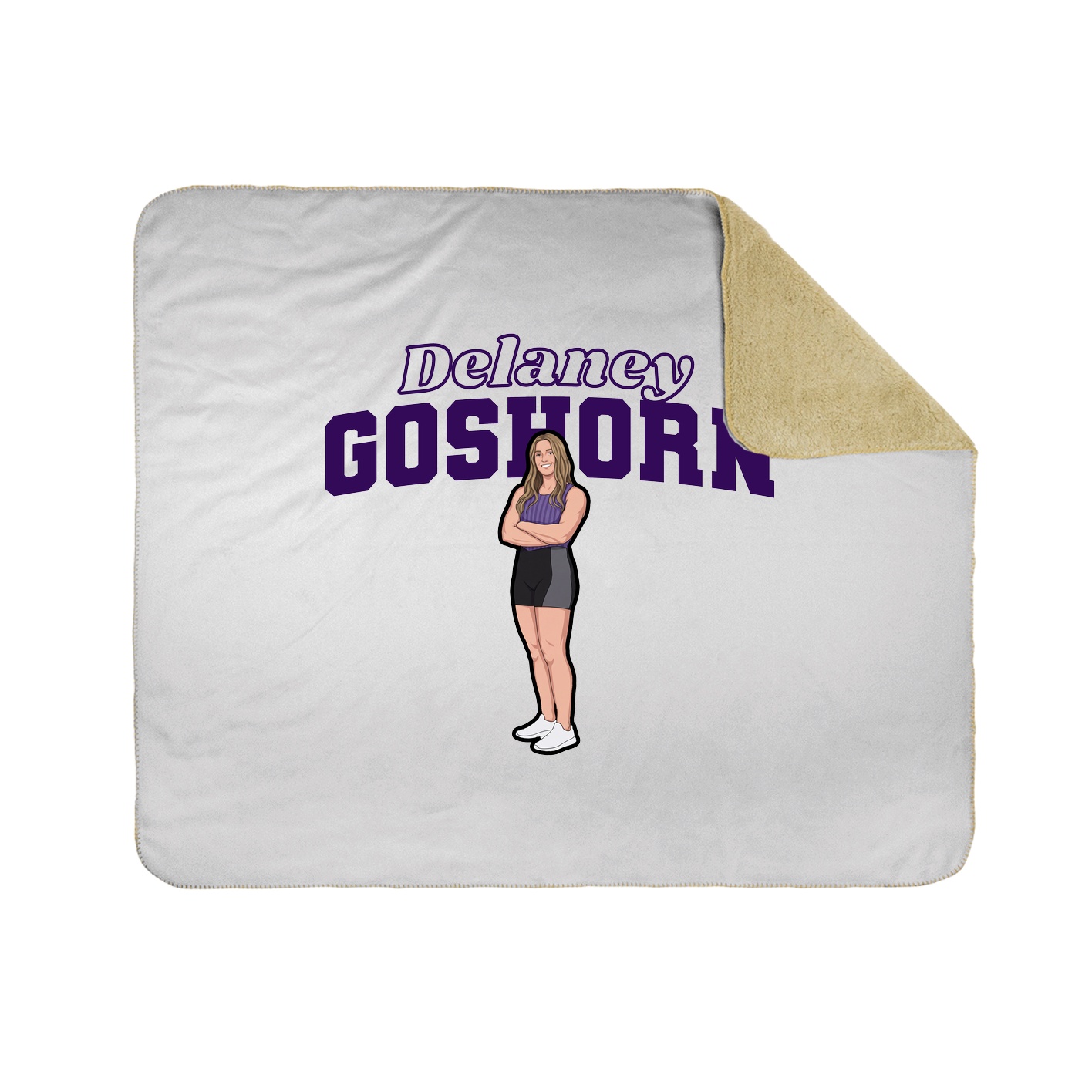 Throw Blanket — Name Arch in White