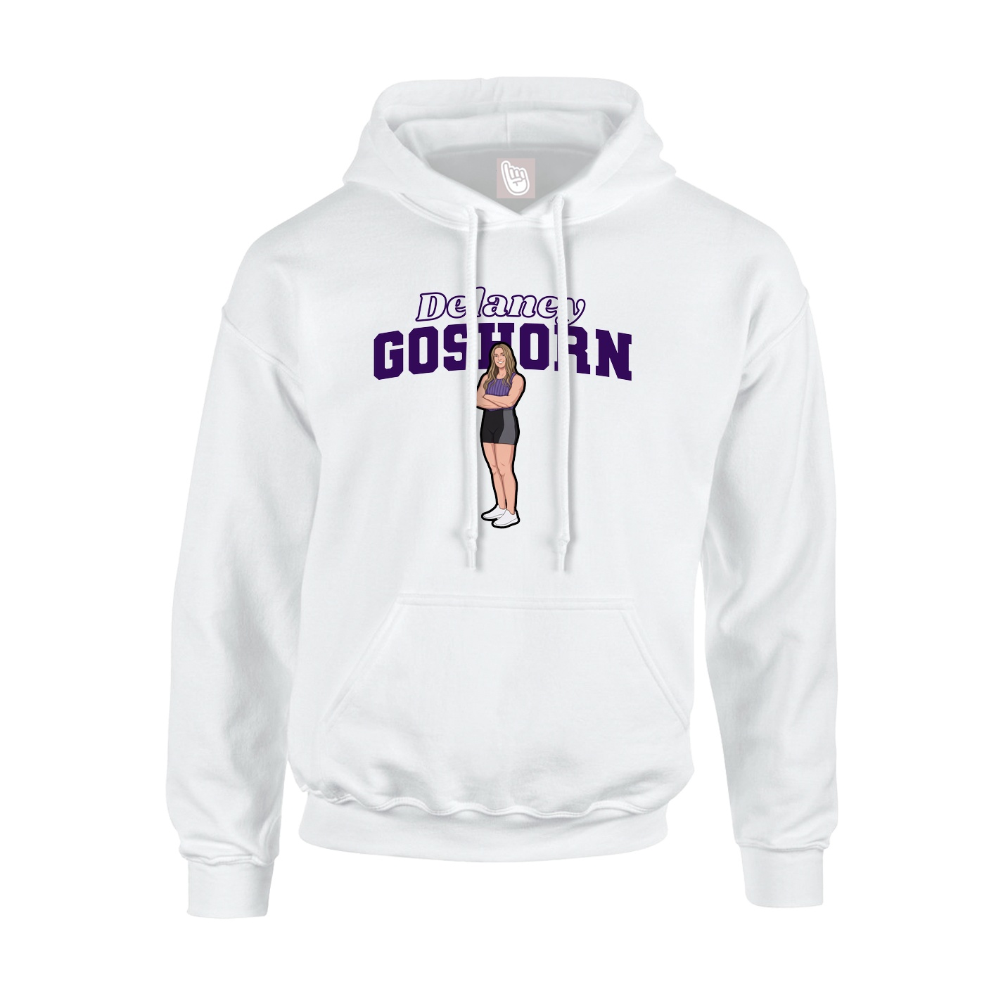 Hoodie — Name Arch in White