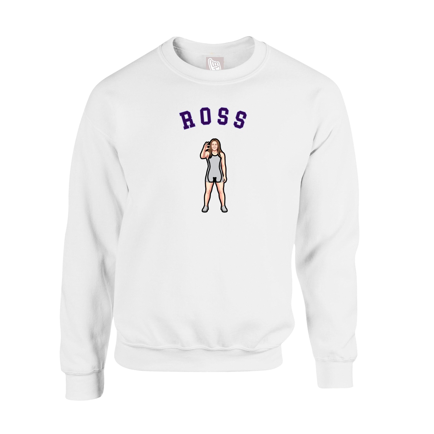 Fleece Crew — Shirsey Arch in White
