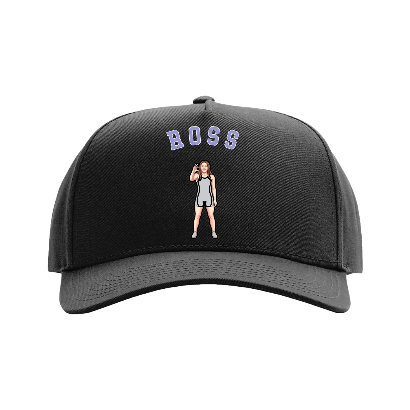 Full Fabric Five-Panel Champ Cap — Shirsey Arch in Black