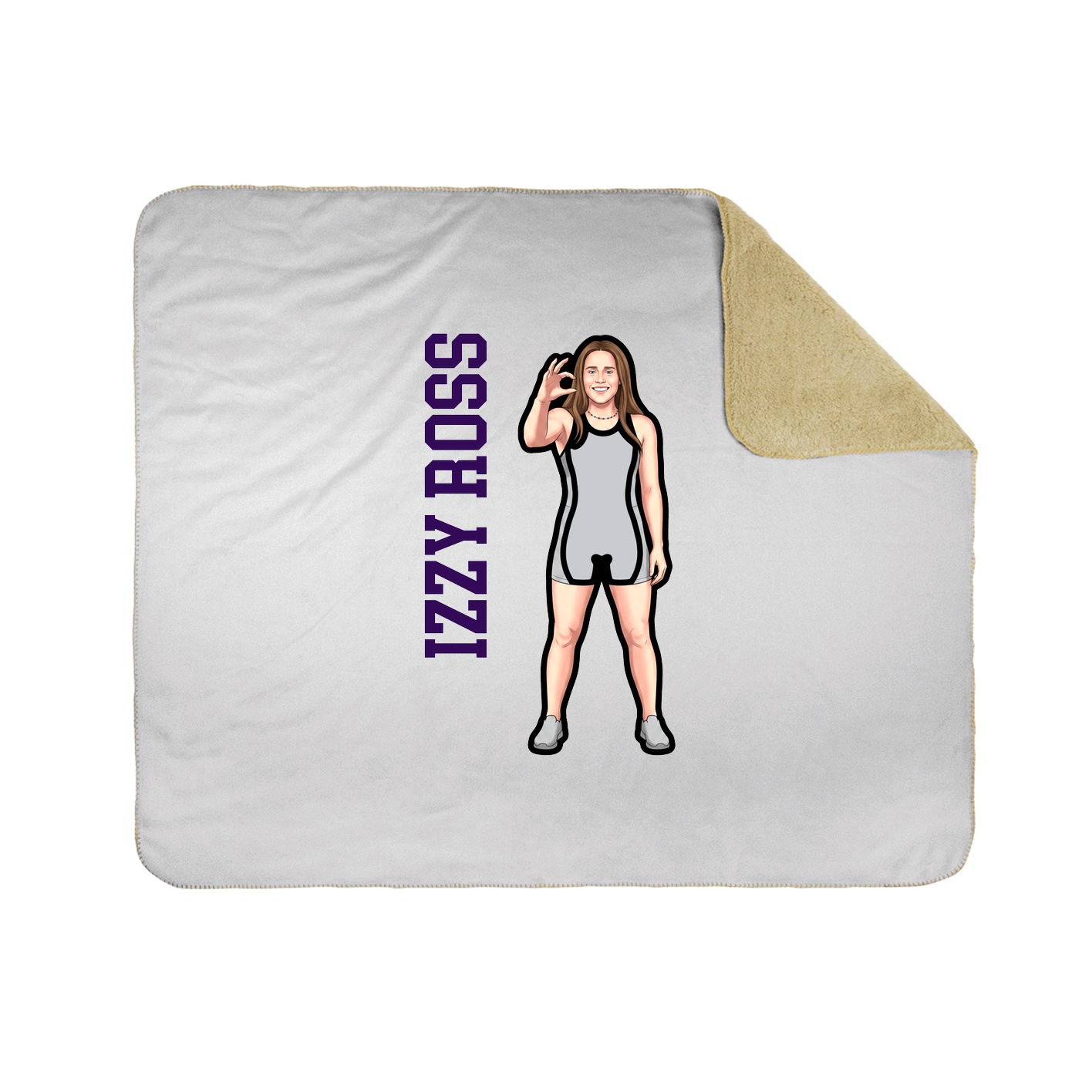 Throw Blanket — Name Vertical in White