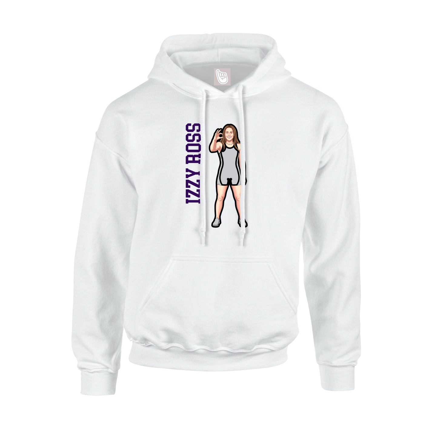 Hoodie — Name Vertical in White