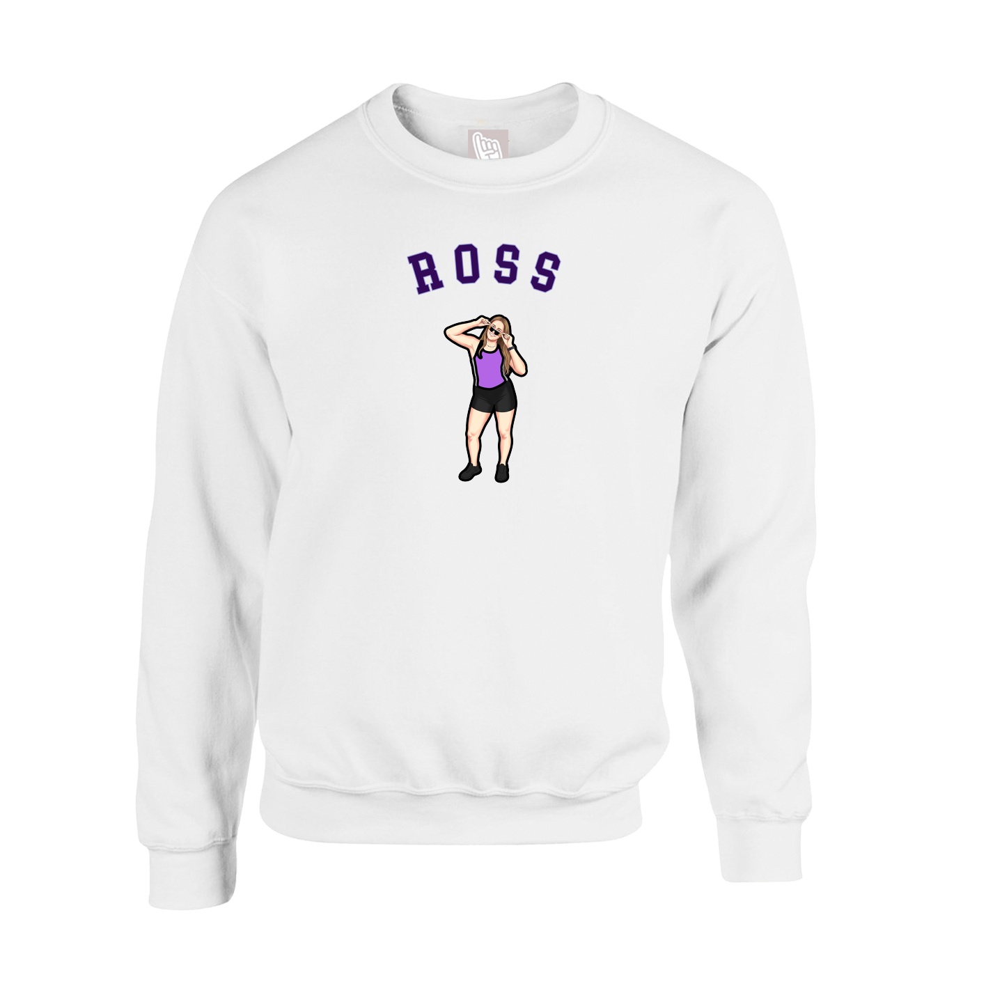 Fleece Crew — Shirsey Arch in White