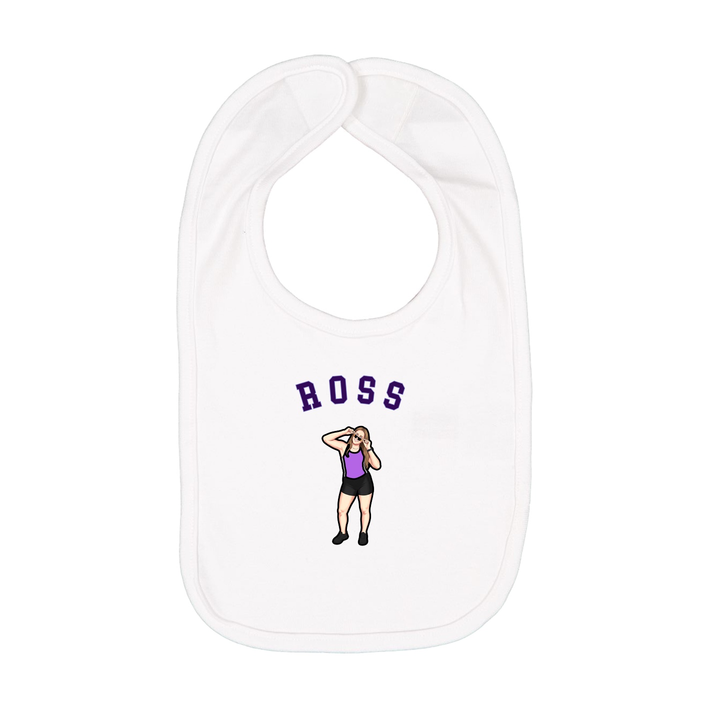 Infant Bib — Shirsey Arch in White