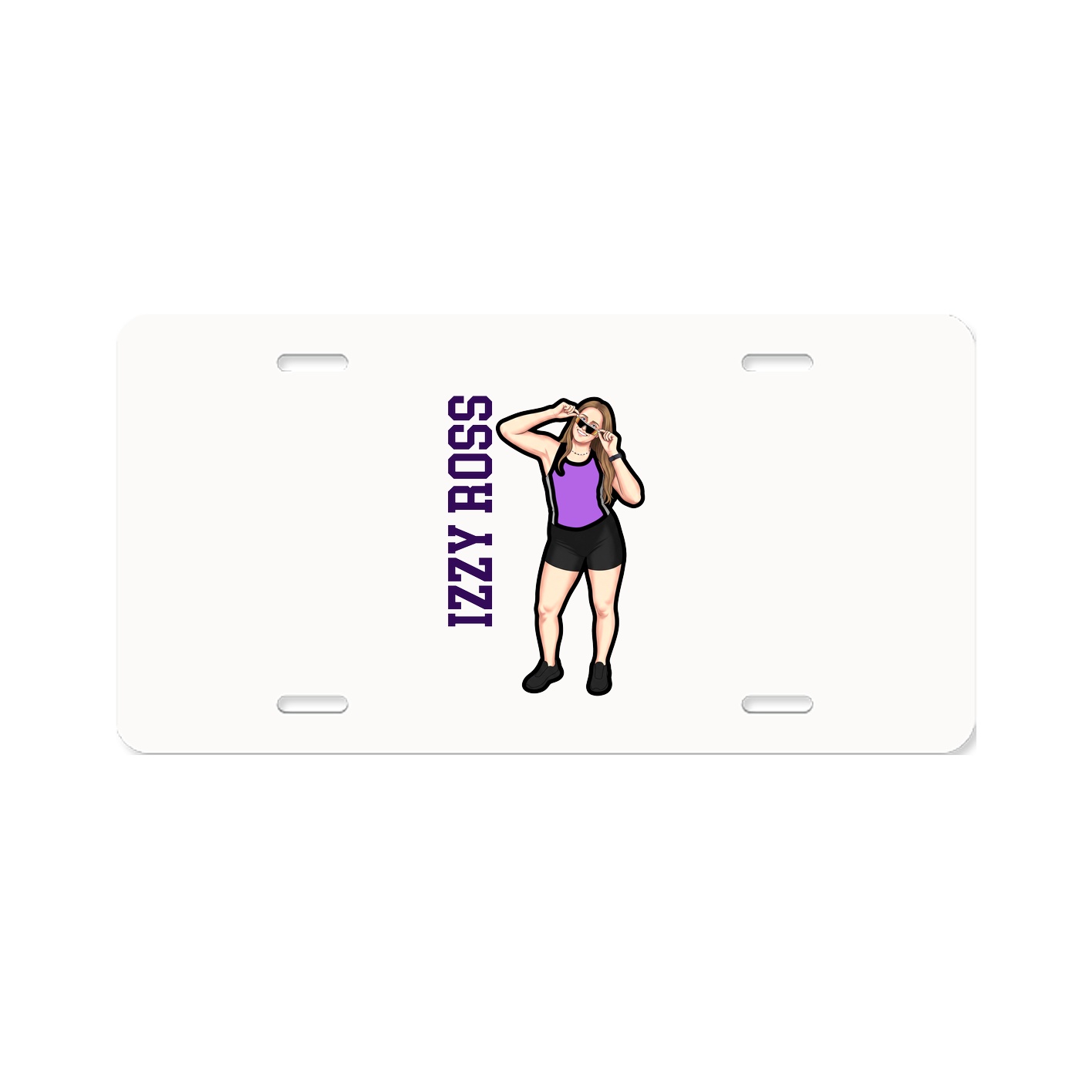 License Plate — Name Vertical in Classic