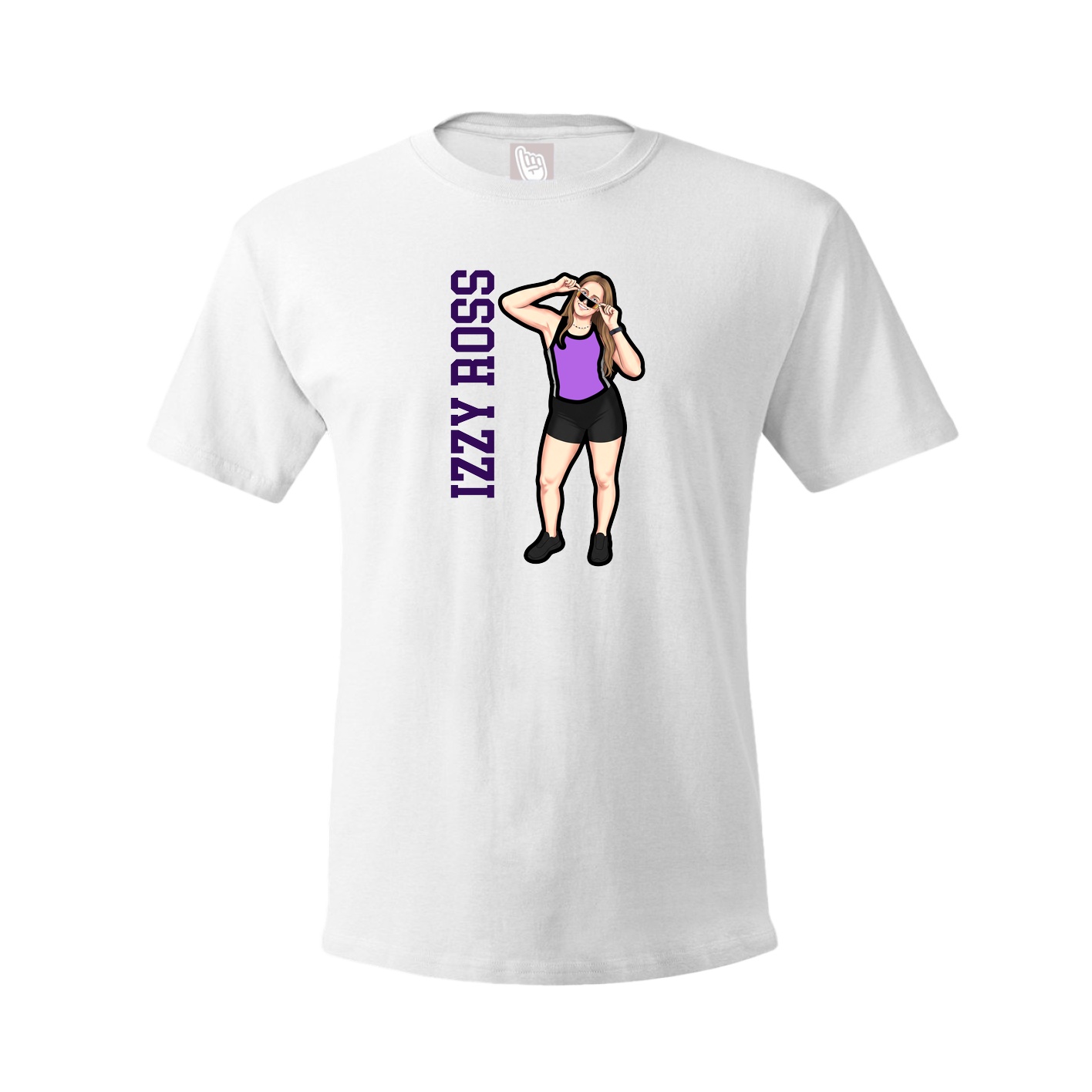 Tee — Name Vertical in White