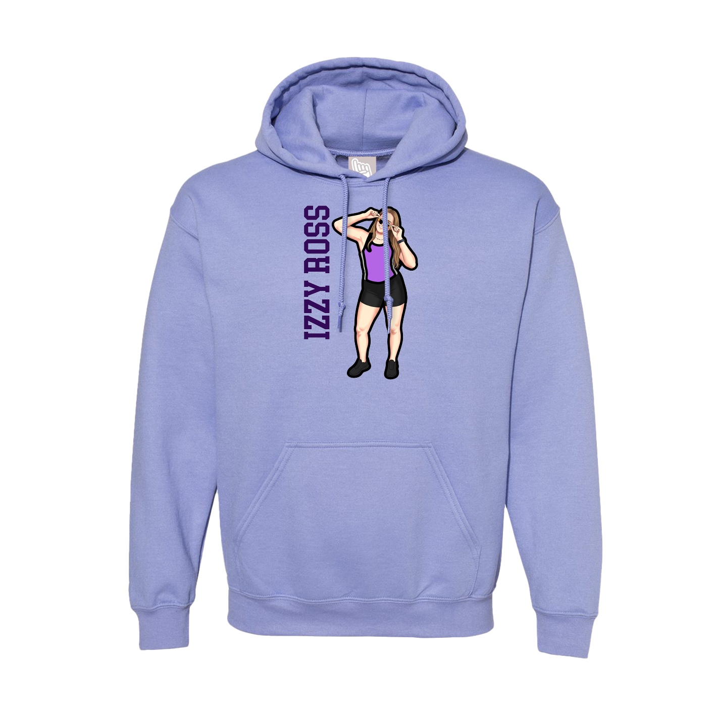 Hoodie — Name Vertical in Purple