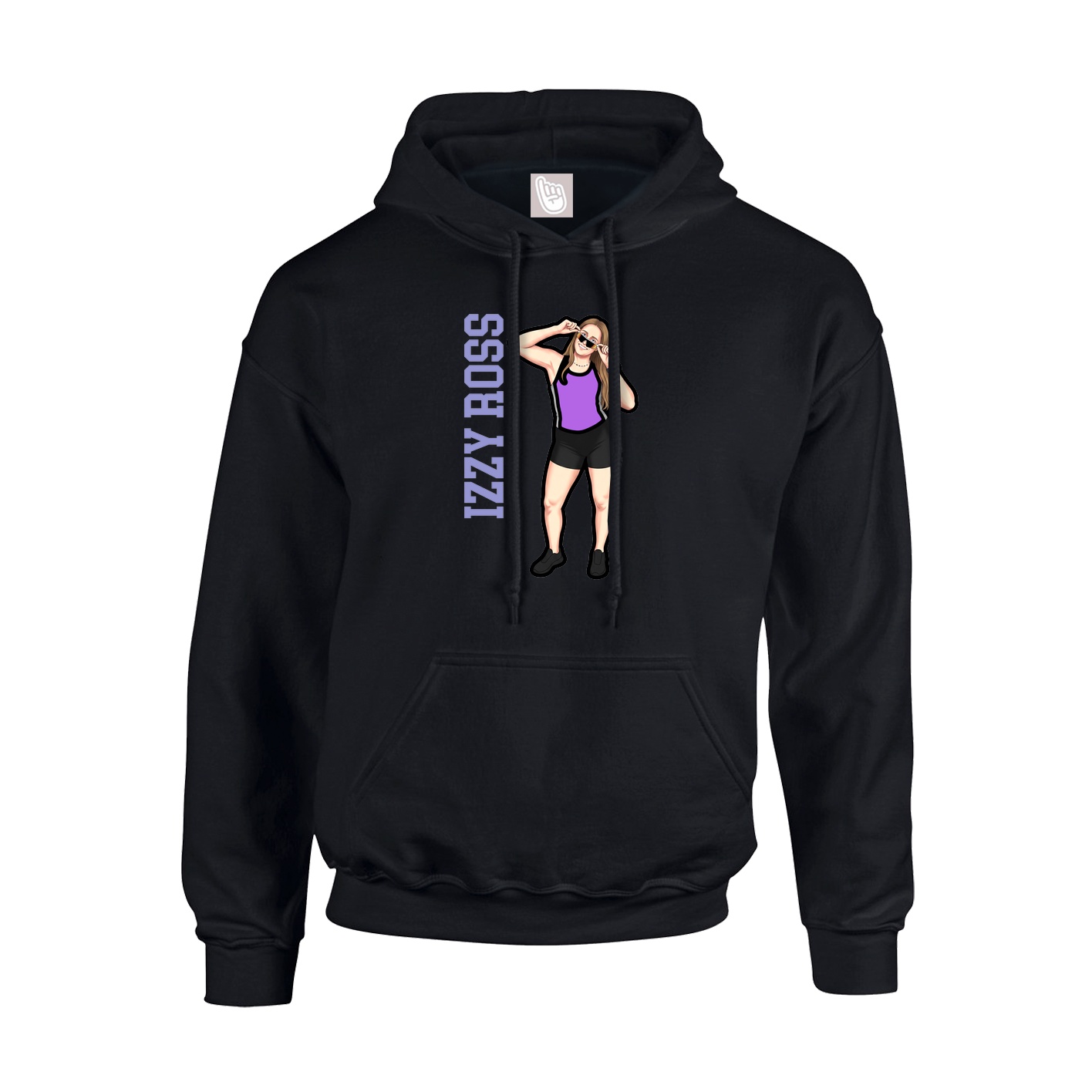 Youth Hoodie — Name Vertical in Black