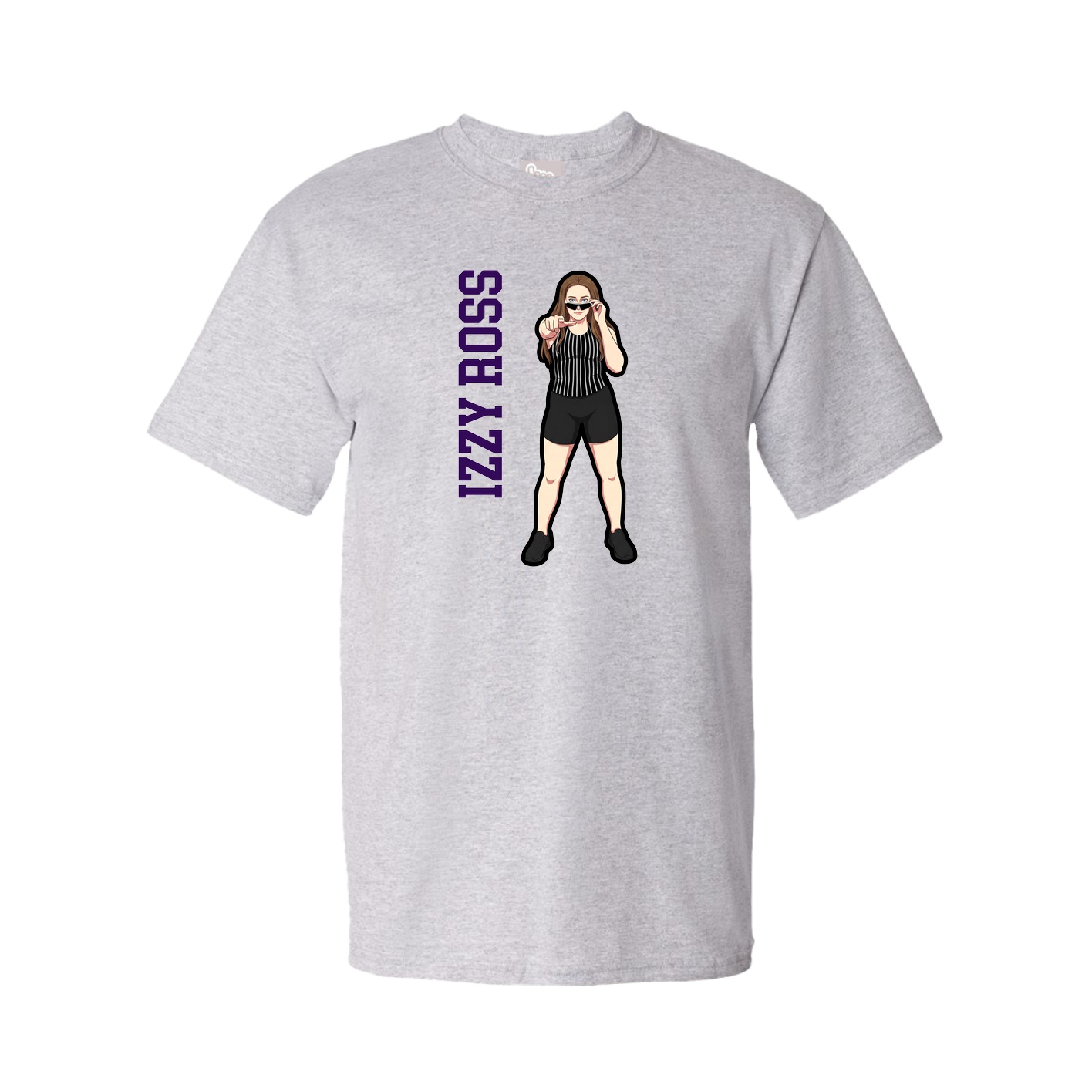 Tee — Name Vertical in Grey