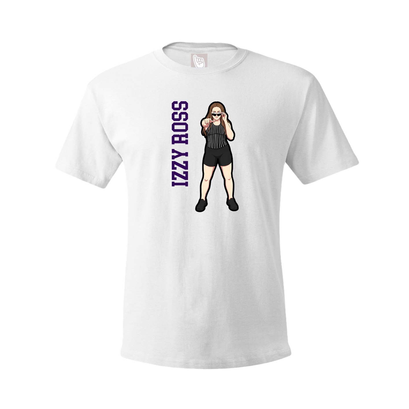 Youth Tee — Name Vertical in White