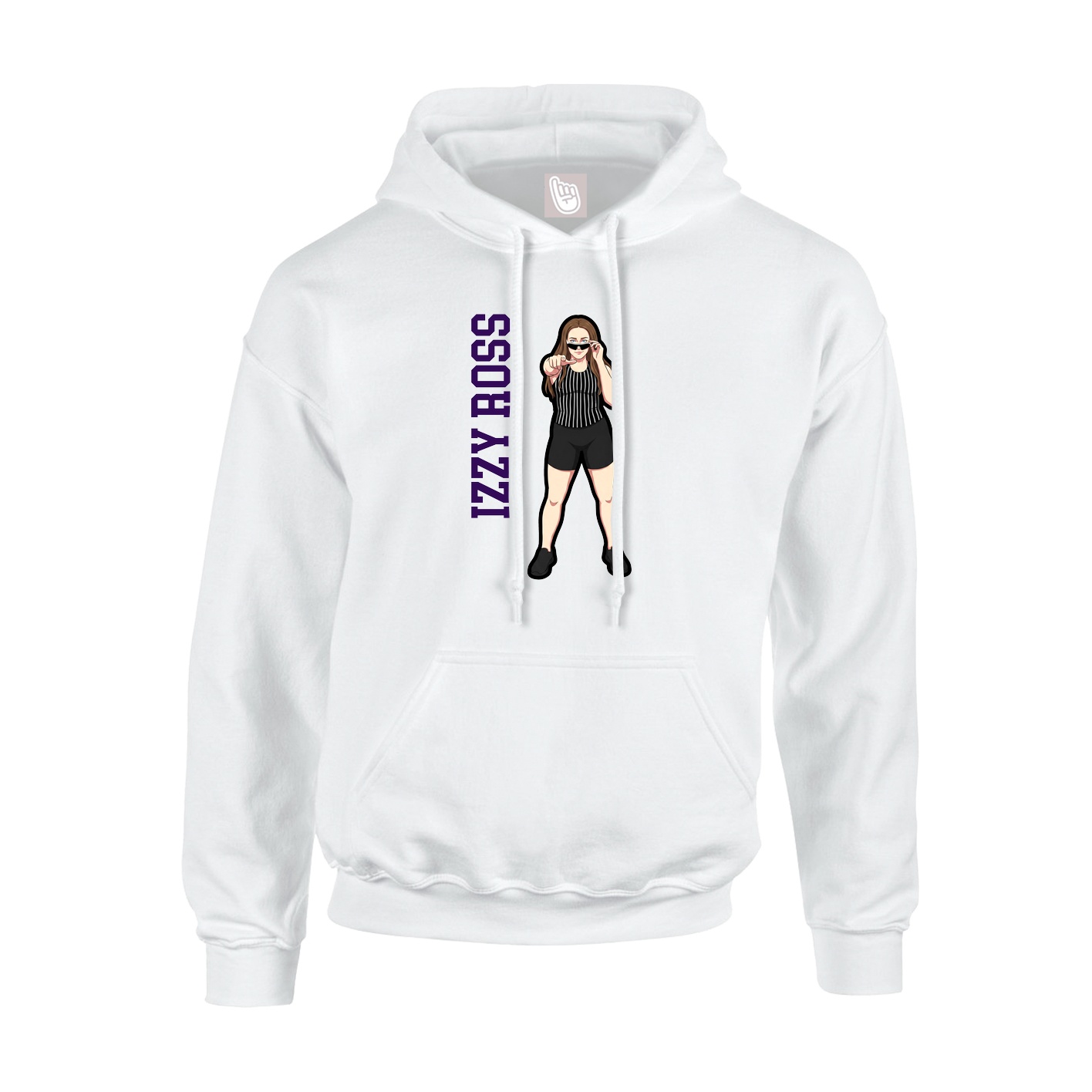 Hoodie — Name Vertical in White