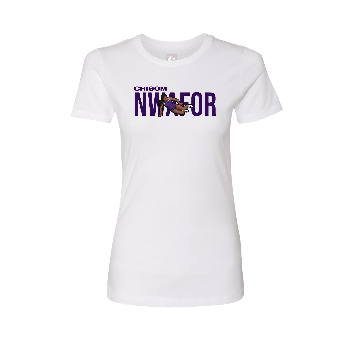 Fitted Women's Tee — Player Name in White