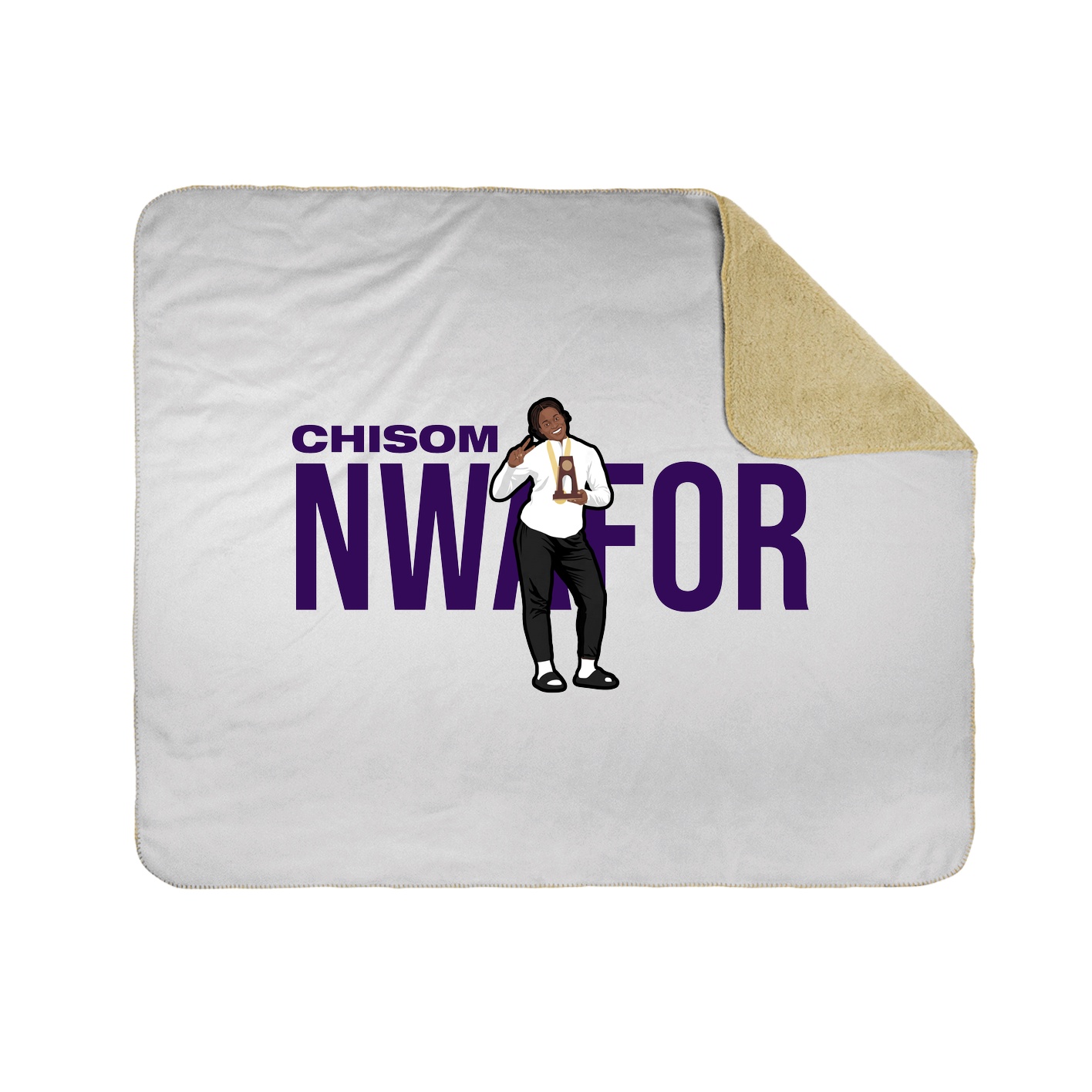 Throw Blanket — Player Name in White