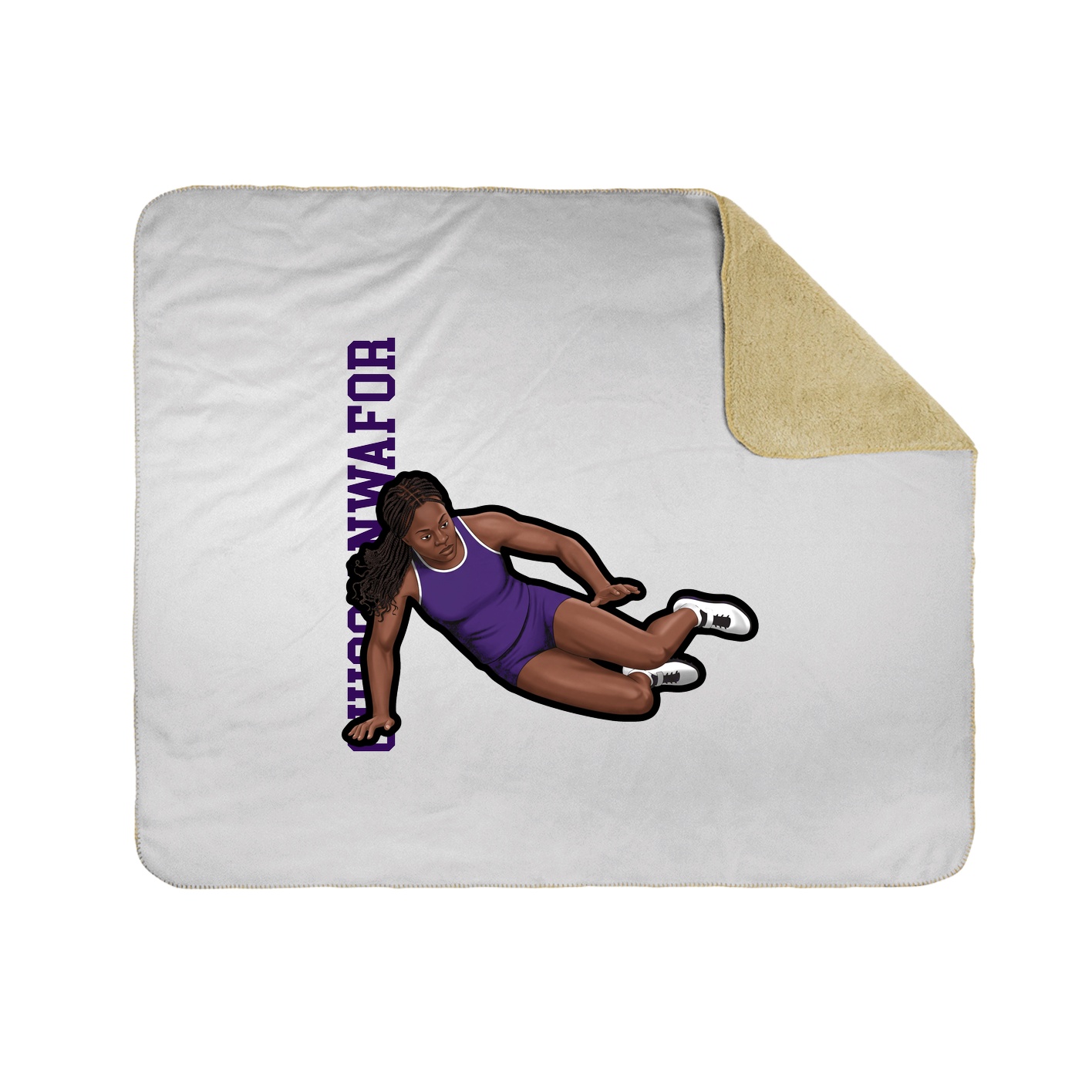 Throw Blanket — Name Vertical in White
