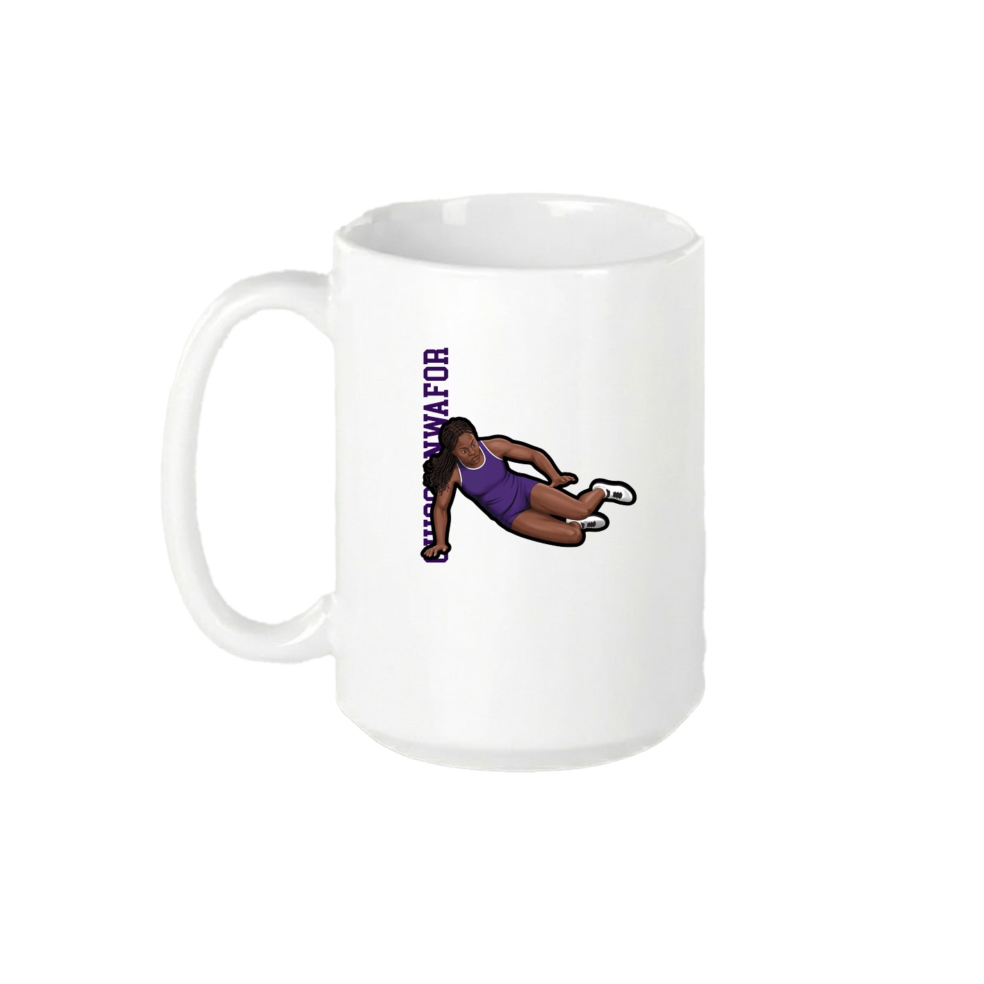 15oz Coffee Mug — Name Vertical in White