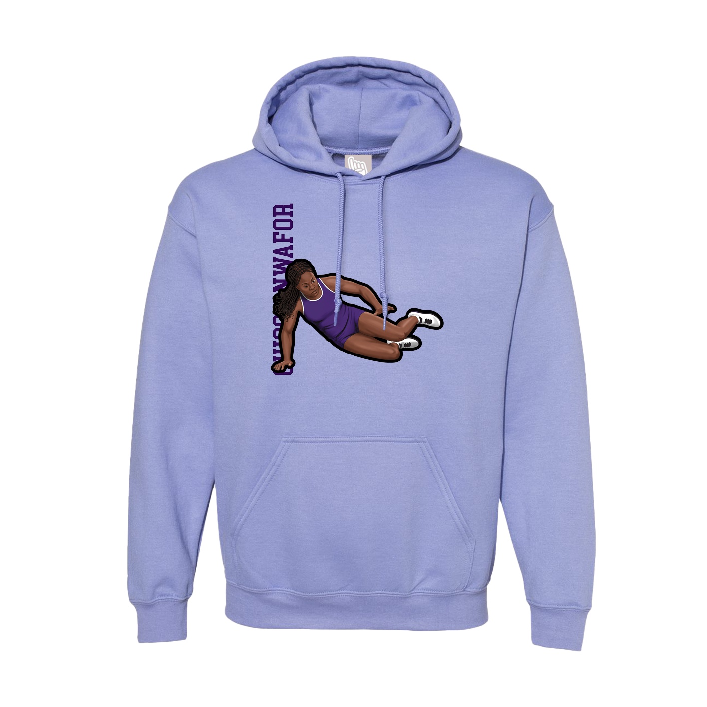 Hoodie — Name Vertical in Purple