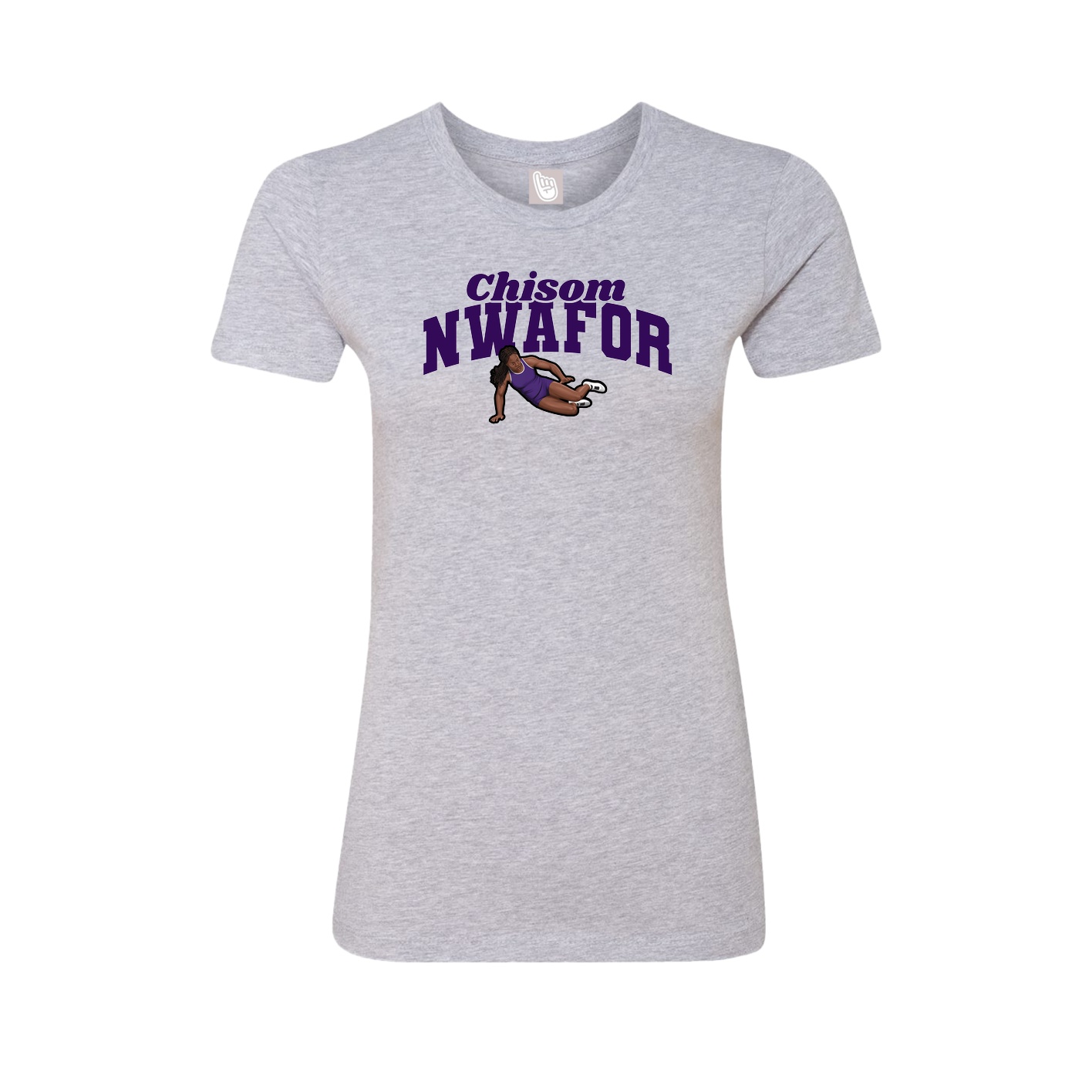 Fitted Women's Tee — Signature Arch in Grey