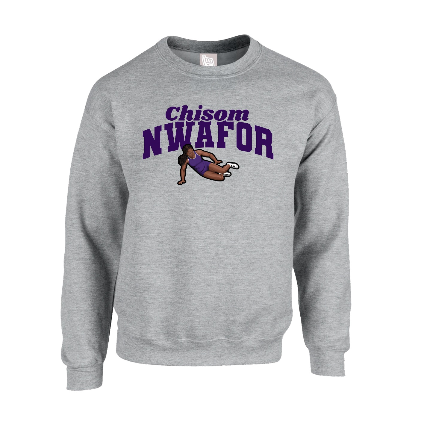 Fleece Crew — Signature Arch in Grey