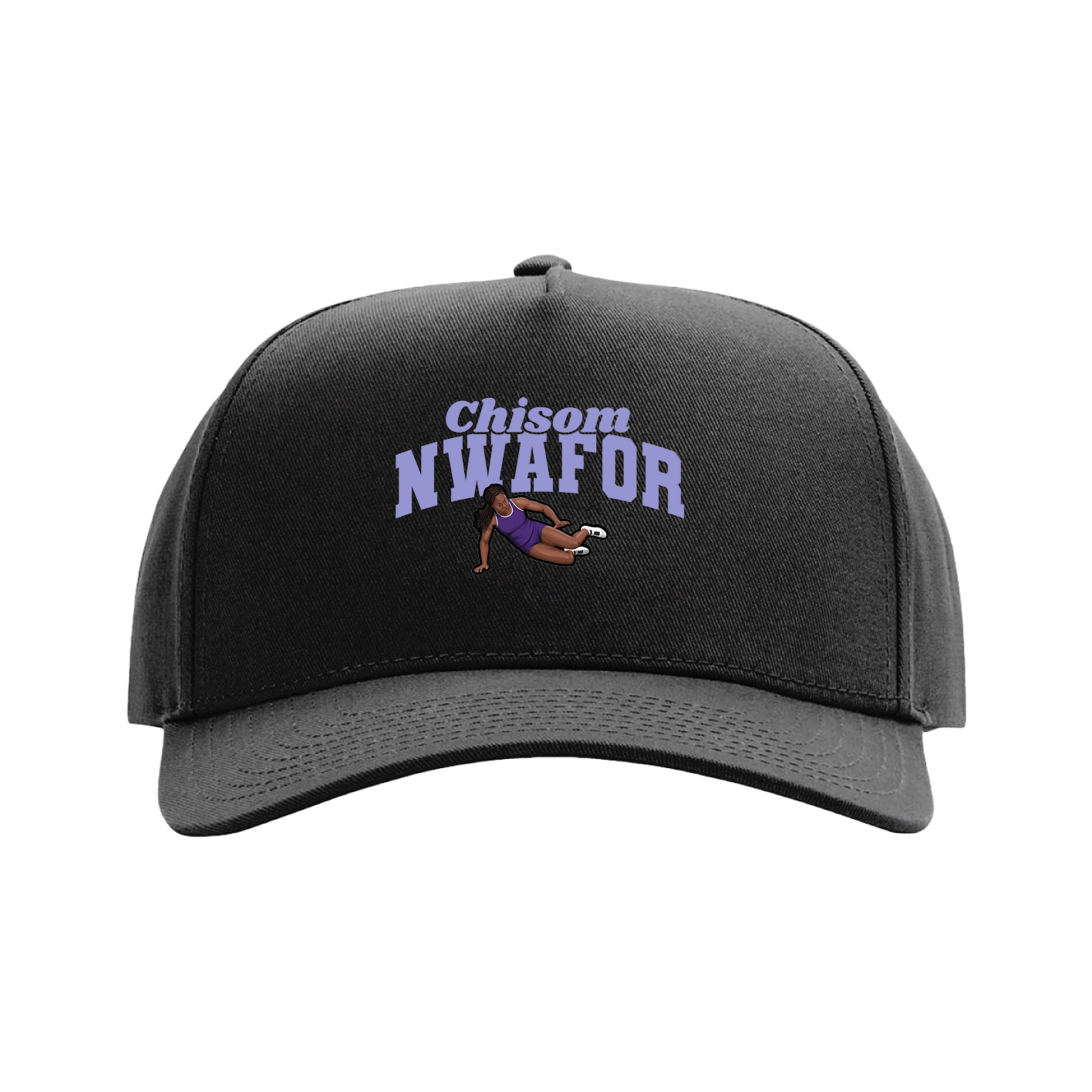 Full Fabric Five-Panel Champ Cap — Signature Arch in Black