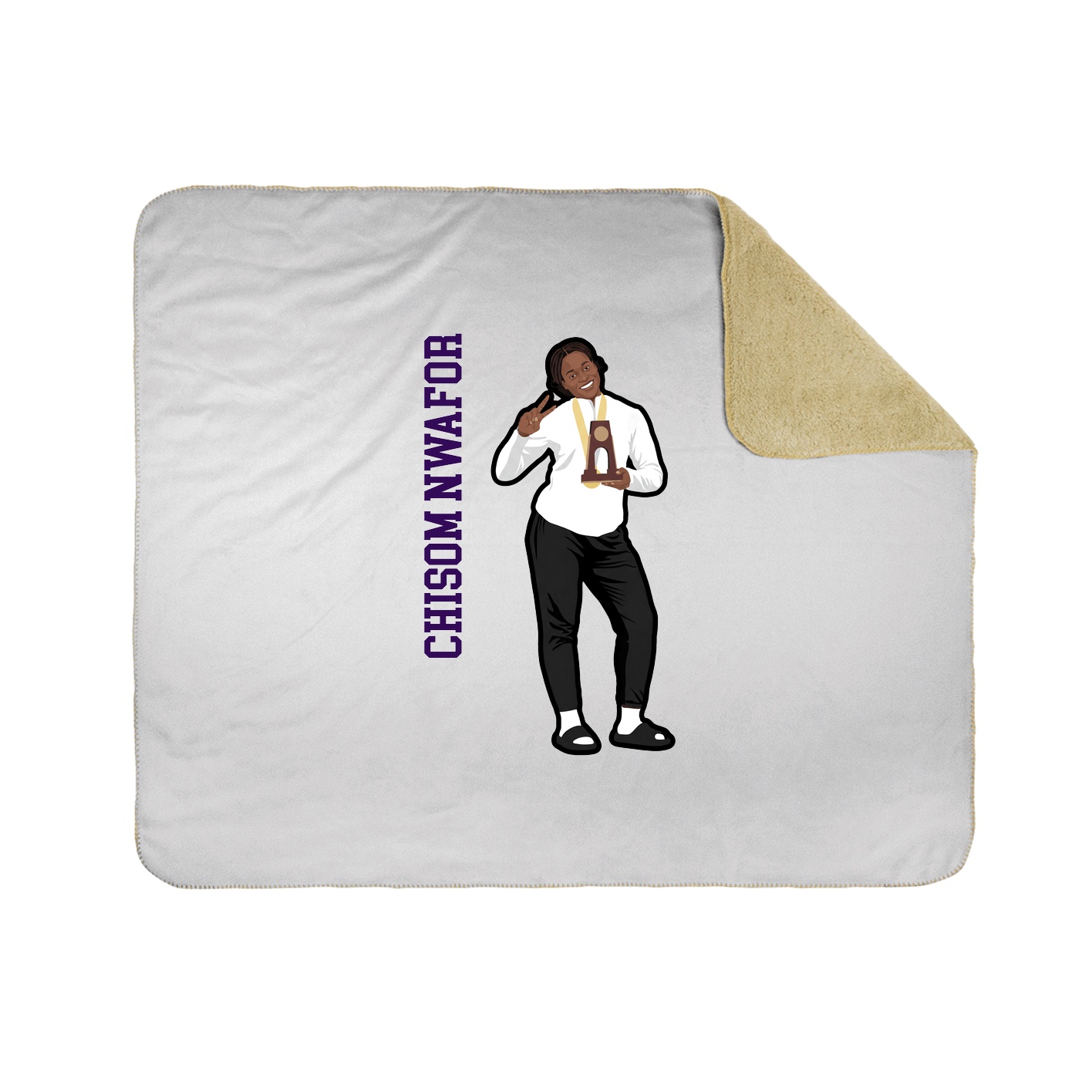 Throw Blanket — Name Vertical in White