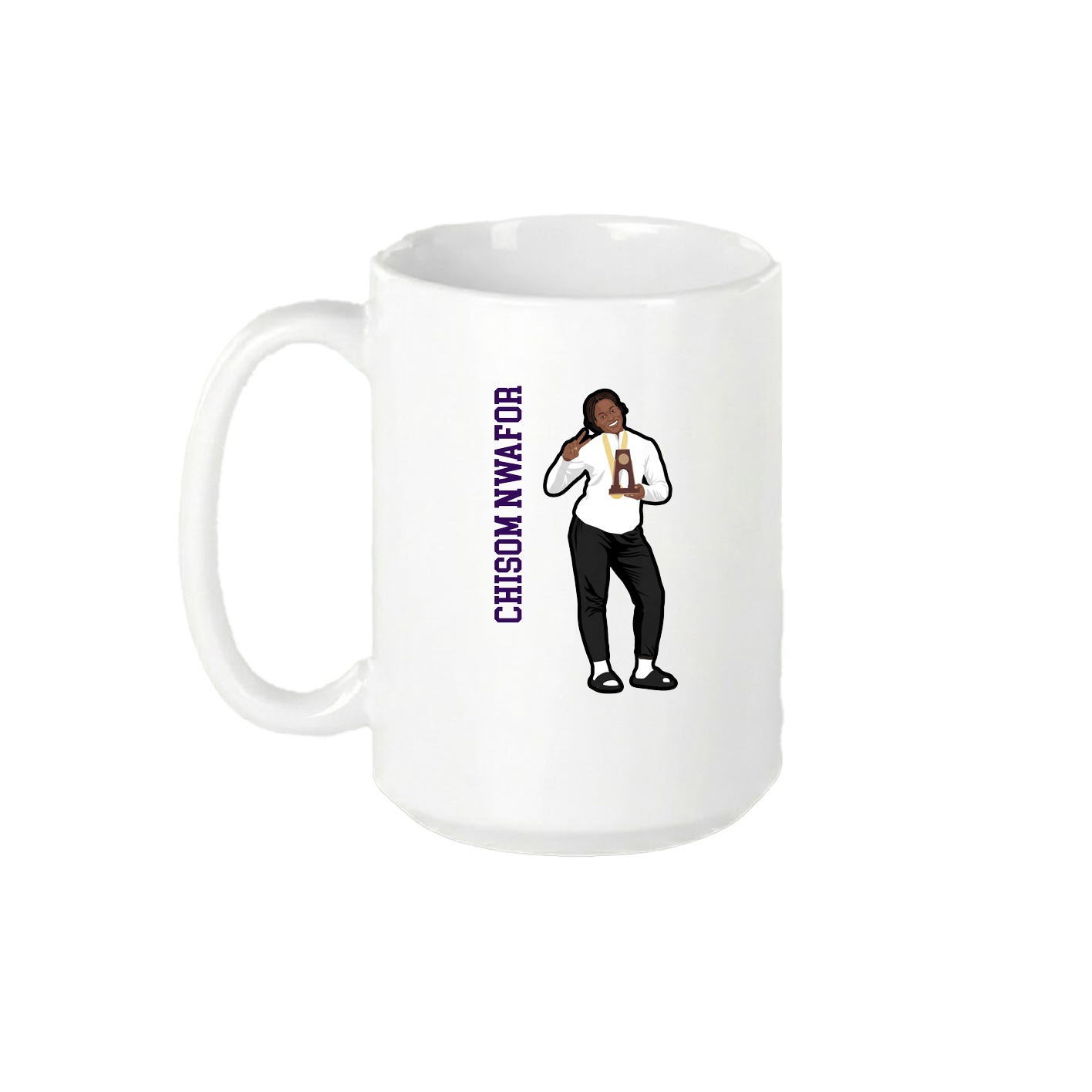 15oz Coffee Mug — Name Vertical in White