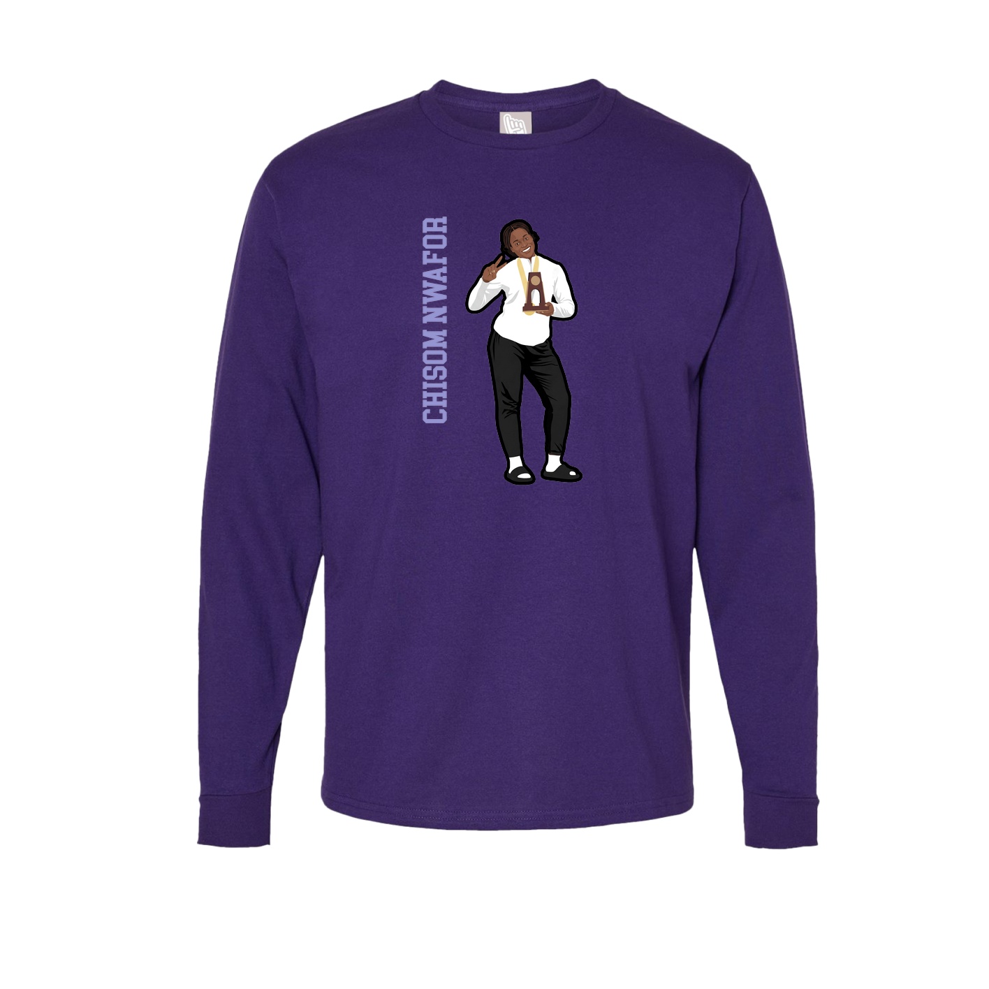Long Sleeve Tee — Name Vertical in Purple