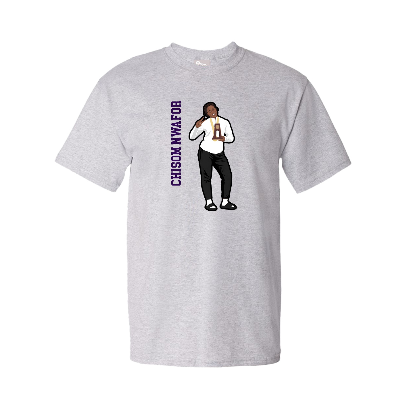 Youth Tee — Name Vertical in Grey