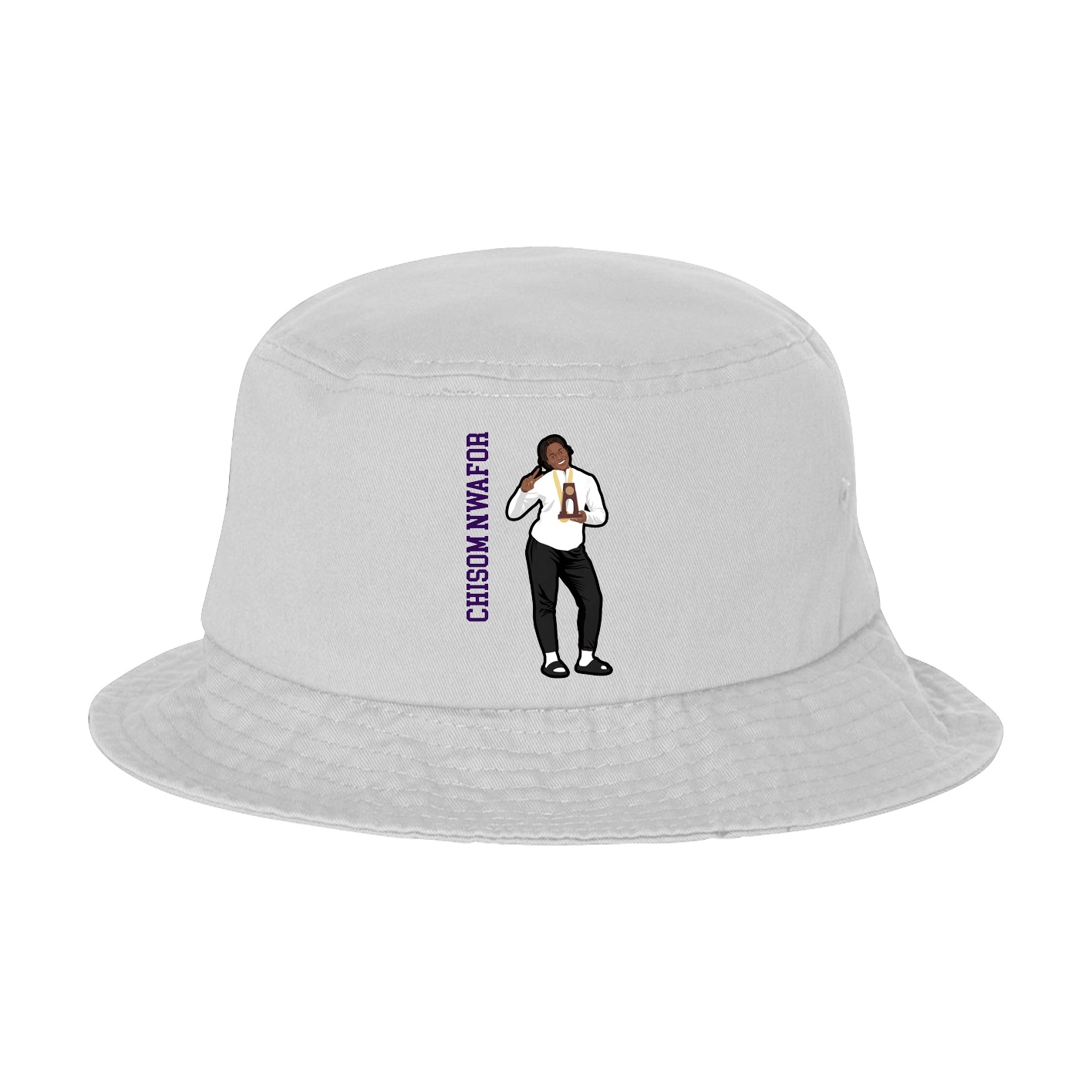 Bucket Cap — Name Vertical in White