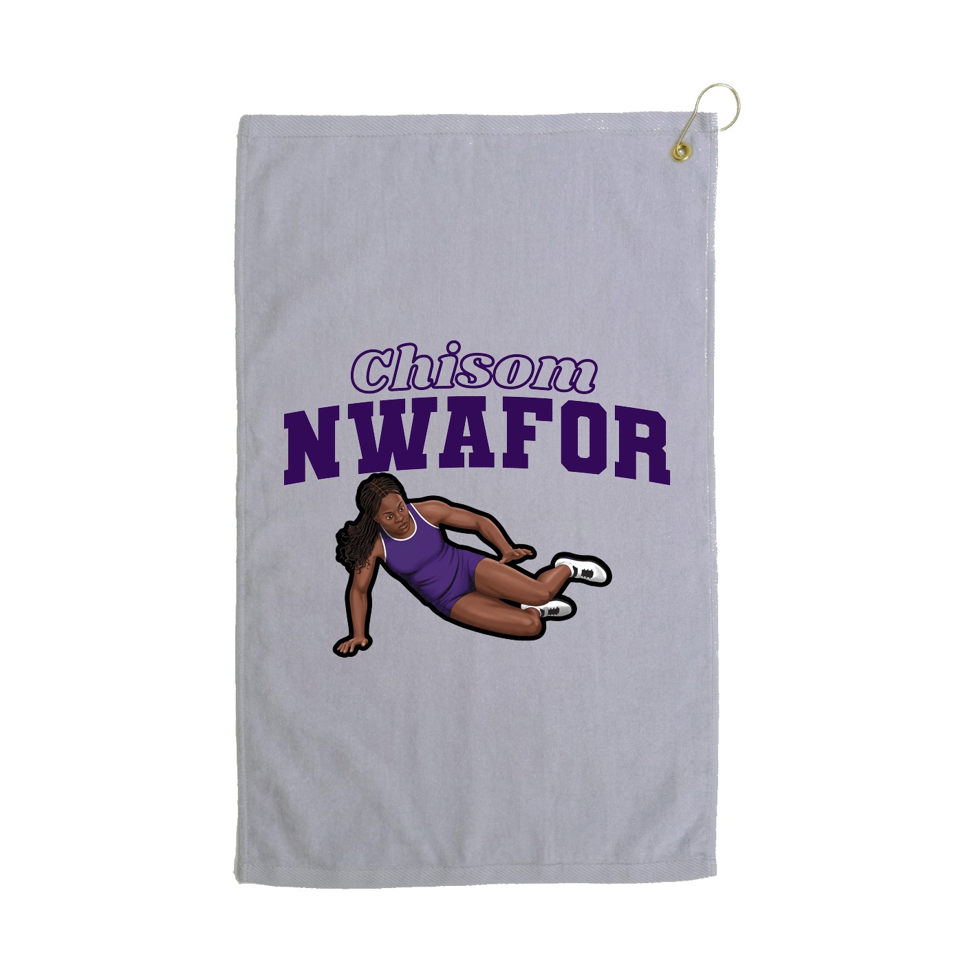 Golf Towel — Name Arch in Grey
