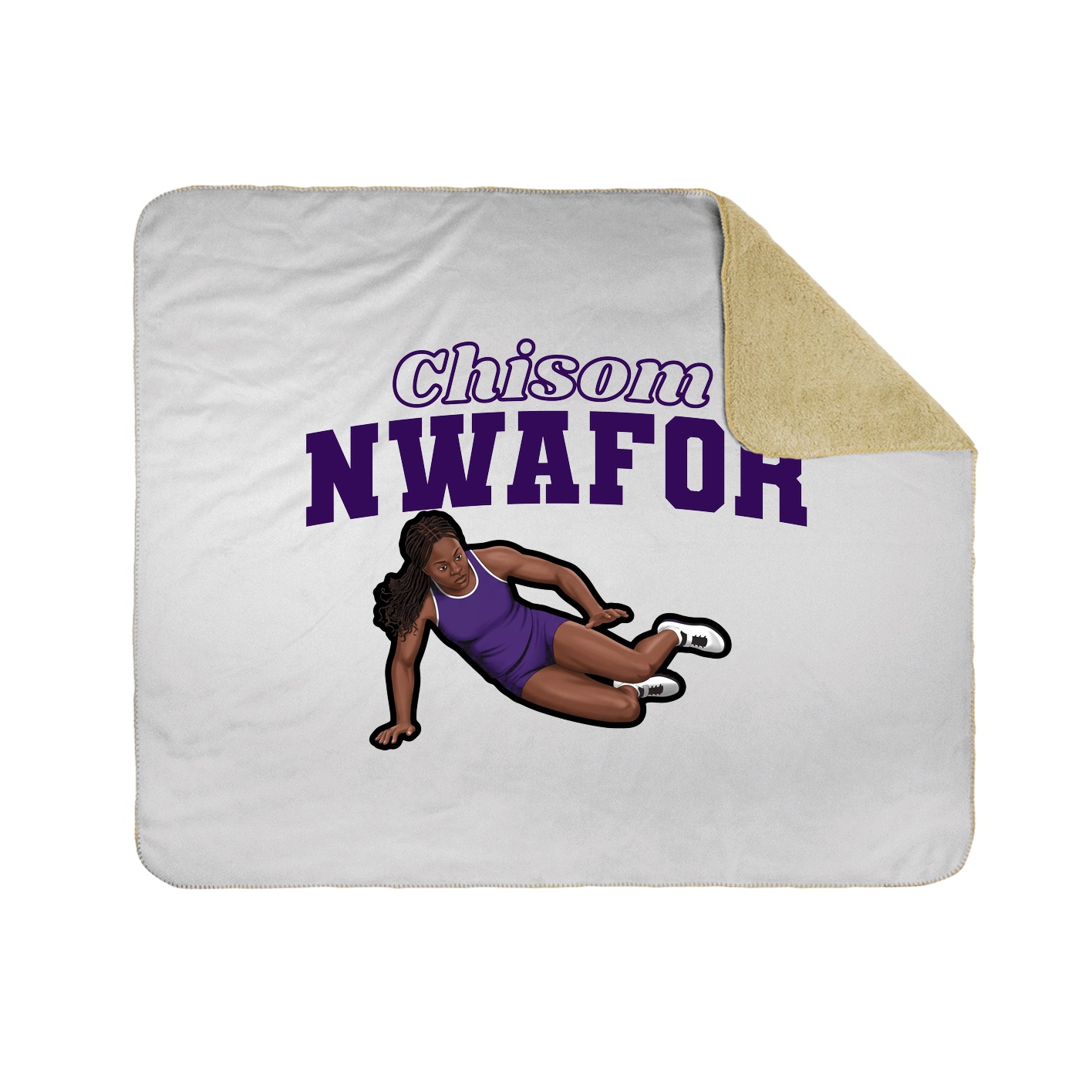 Throw Blanket — Name Arch in White