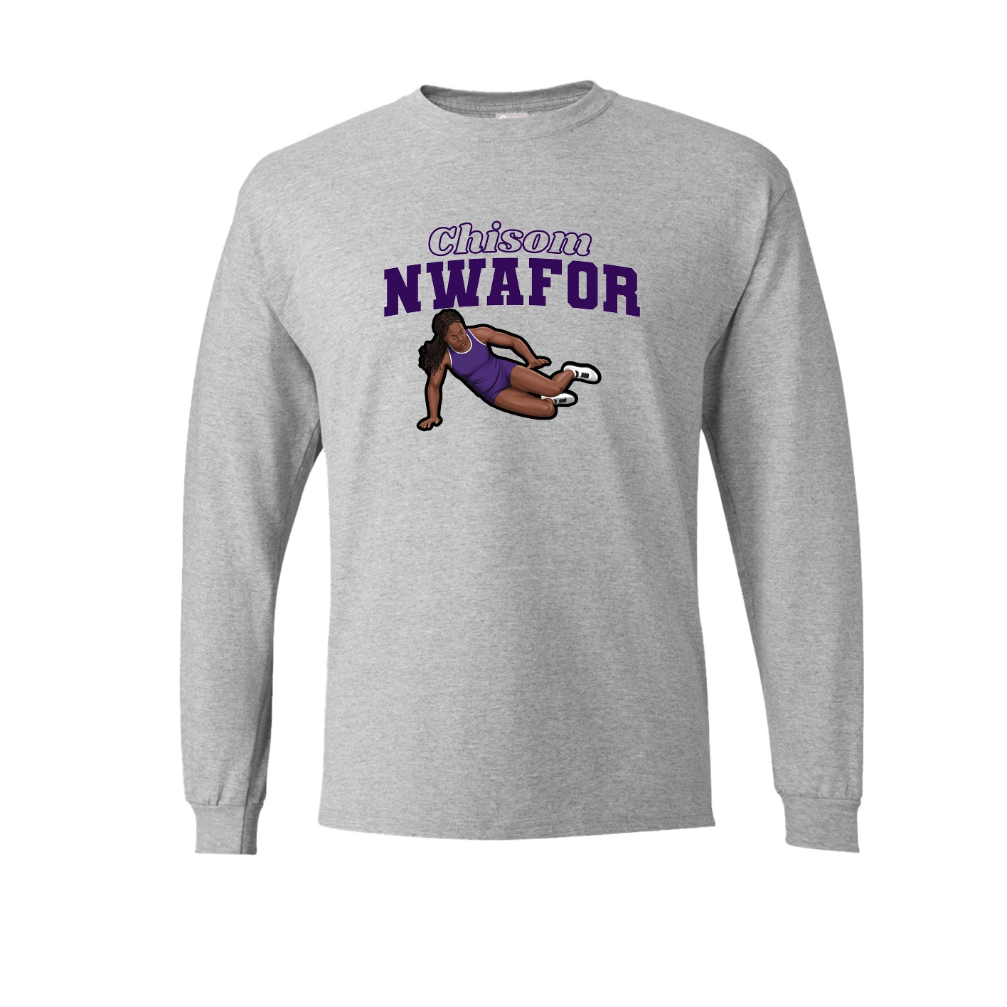 Long Sleeve Tee — Name Arch in Grey
