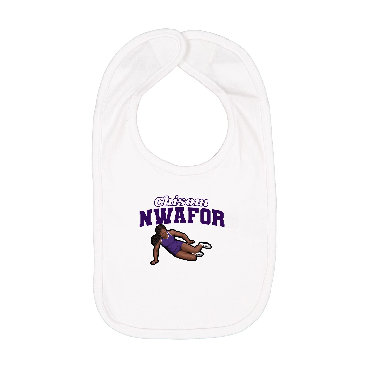 Infant Bib — Name Arch in White