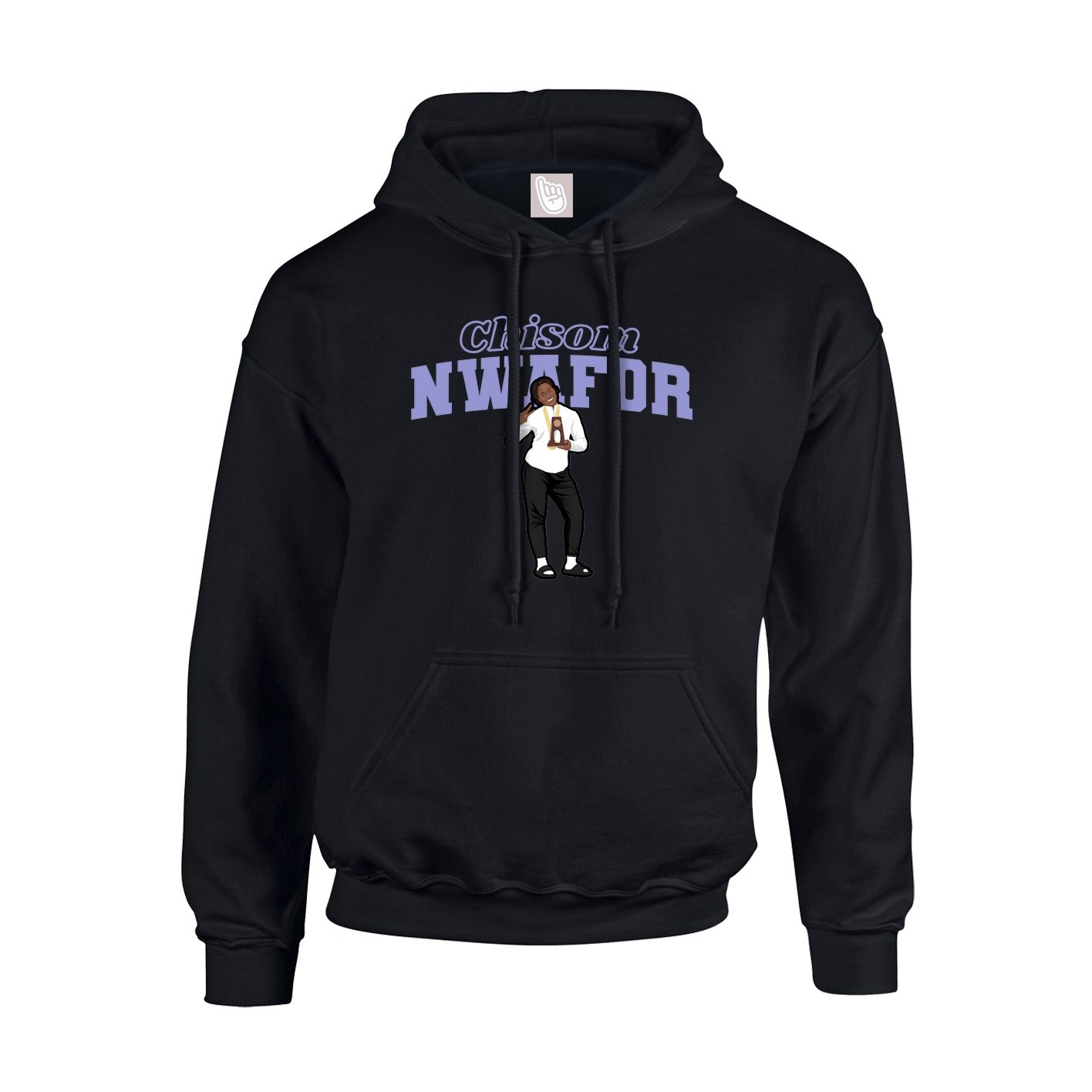 Youth Hoodie — Name Arch in Black