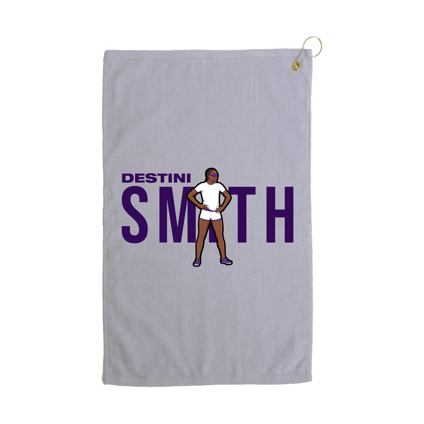 Golf Towel — Player Name in Grey