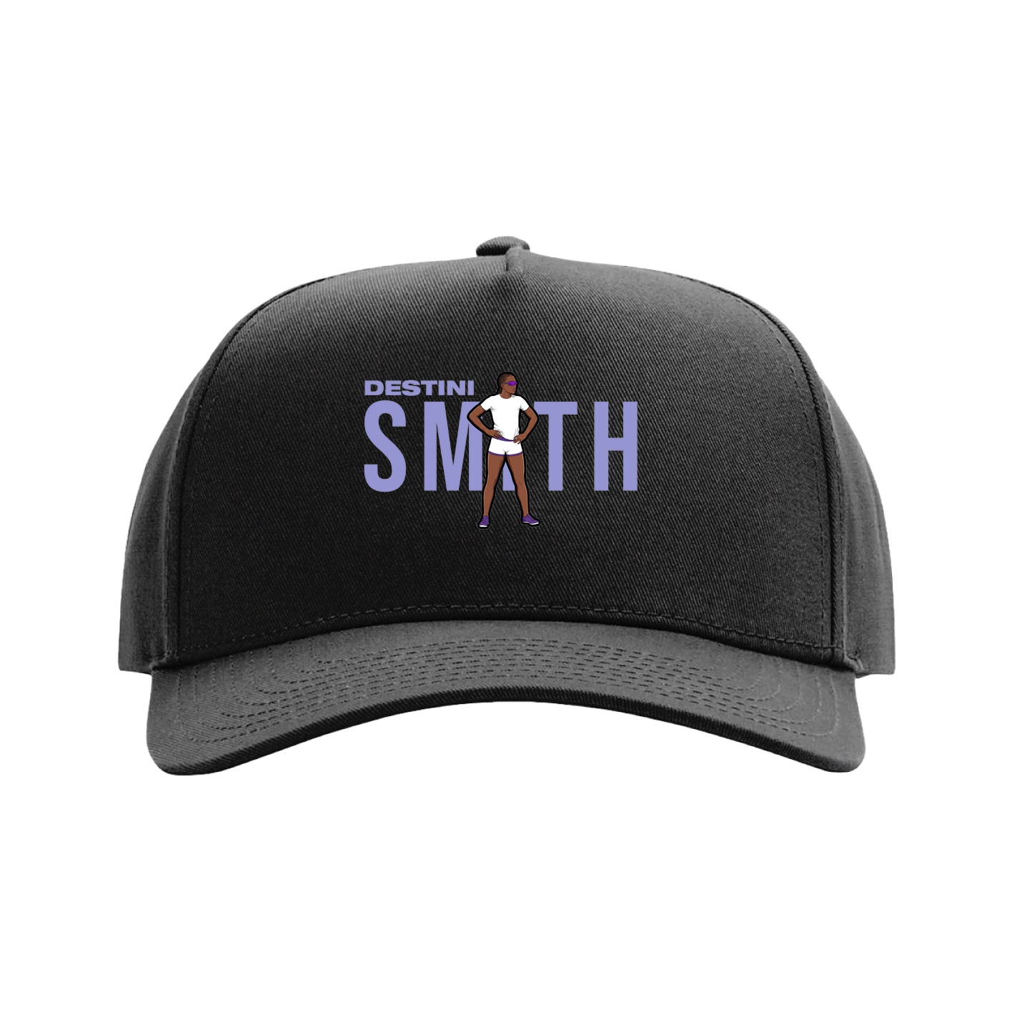 Full Fabric Five-Panel Champ Cap — Player Name in Black