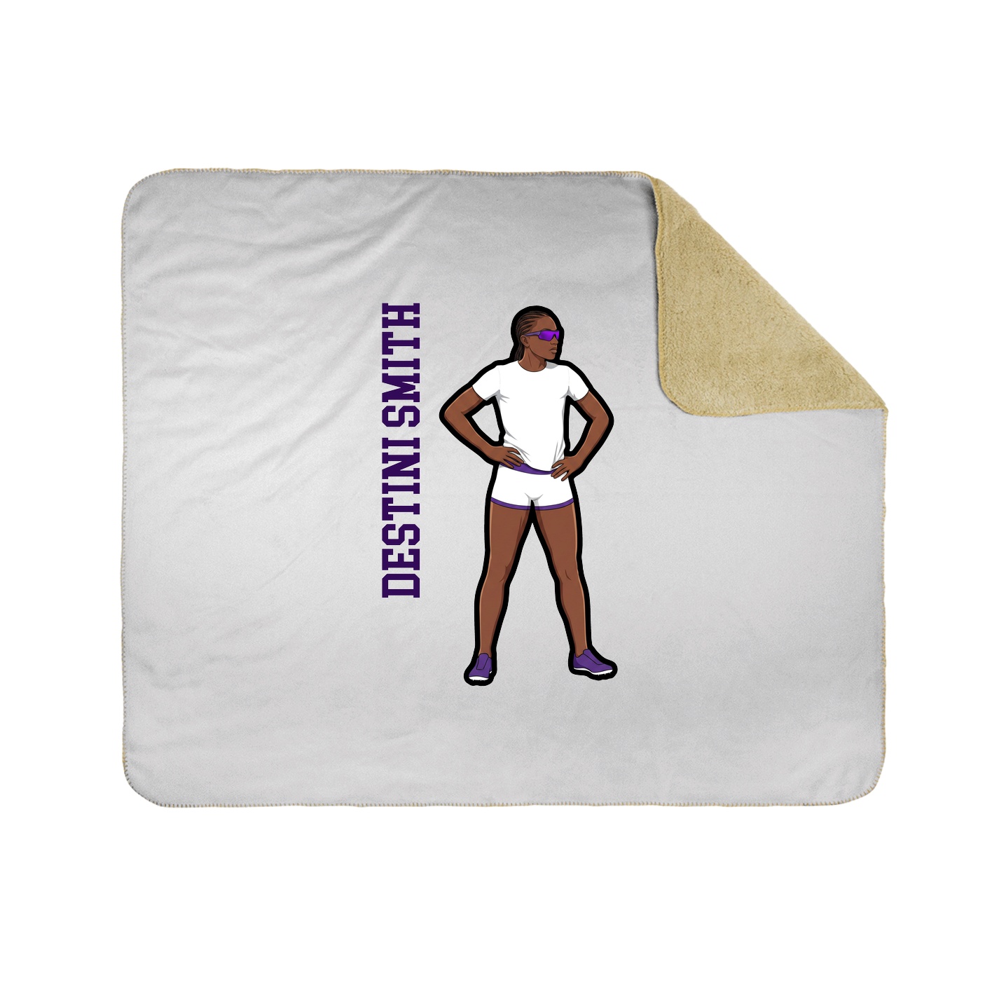 Throw Blanket — Name Vertical in White