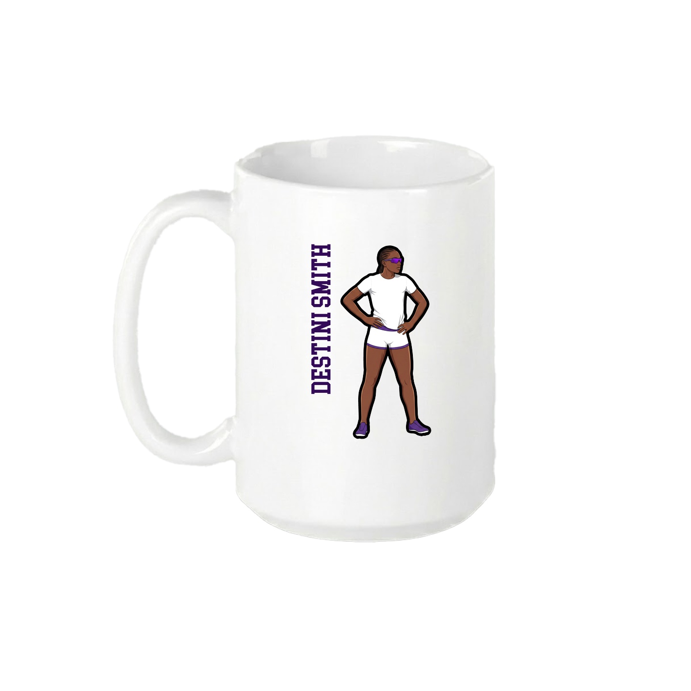 15oz Coffee Mug — Name Vertical in White