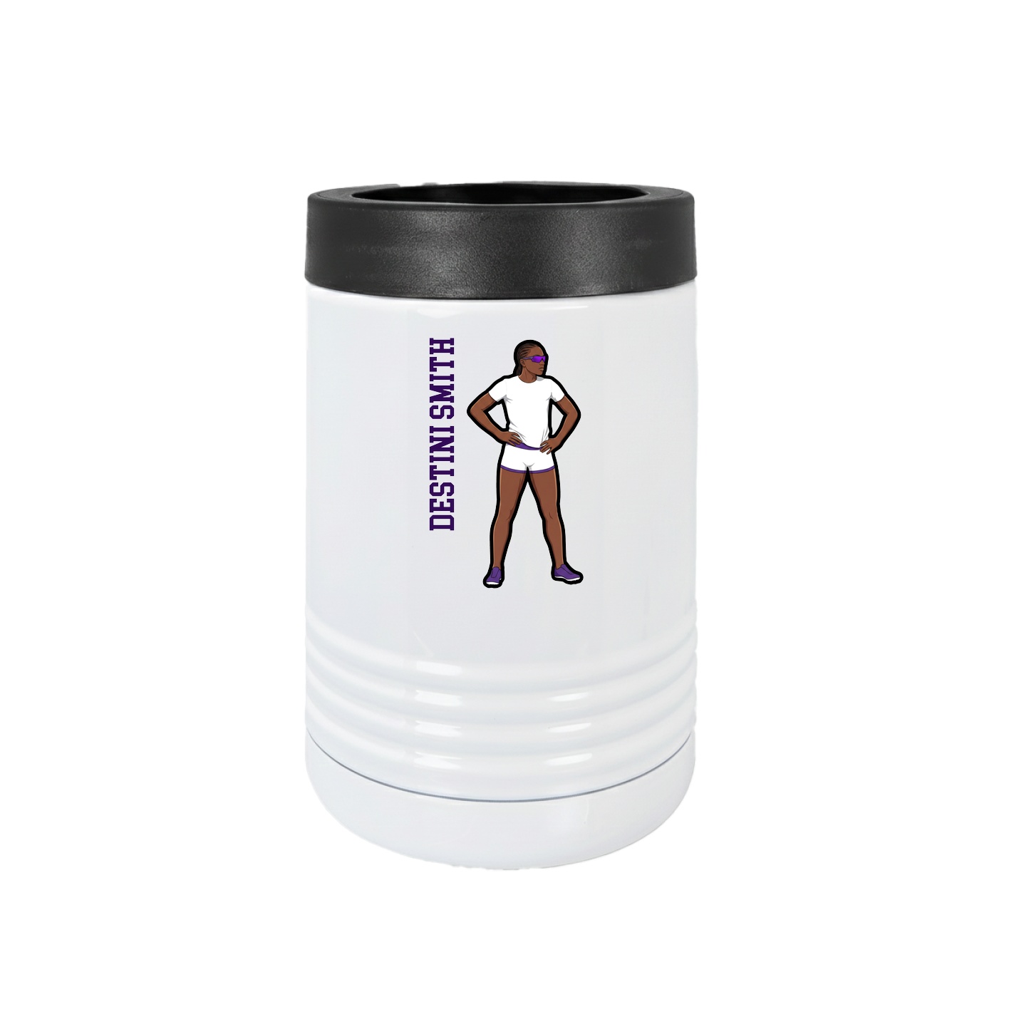 Beverage Holder — Name Vertical in White