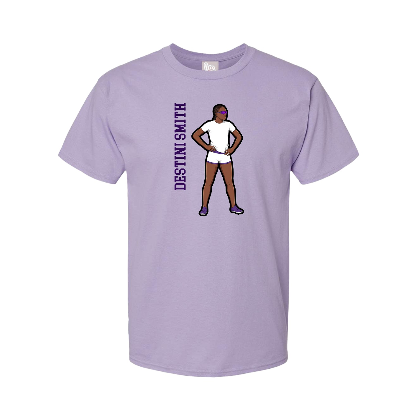 Tee — Name Vertical in Purple