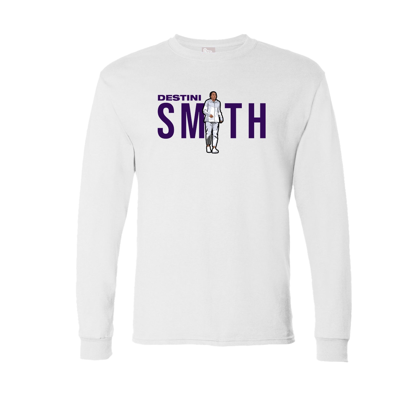Long Sleeve Tee — Player Name in White