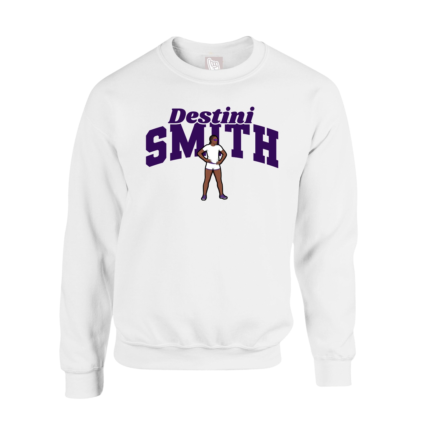 Fleece Crew — Signature Arch in White
