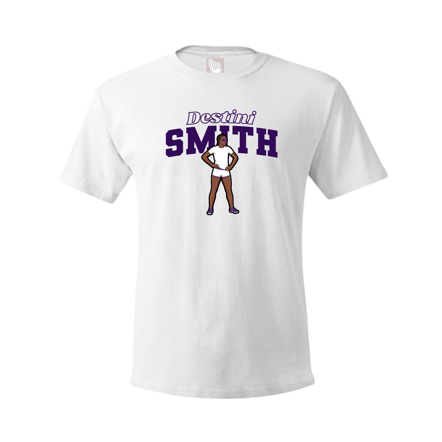 Youth Tee — Name Arch in White