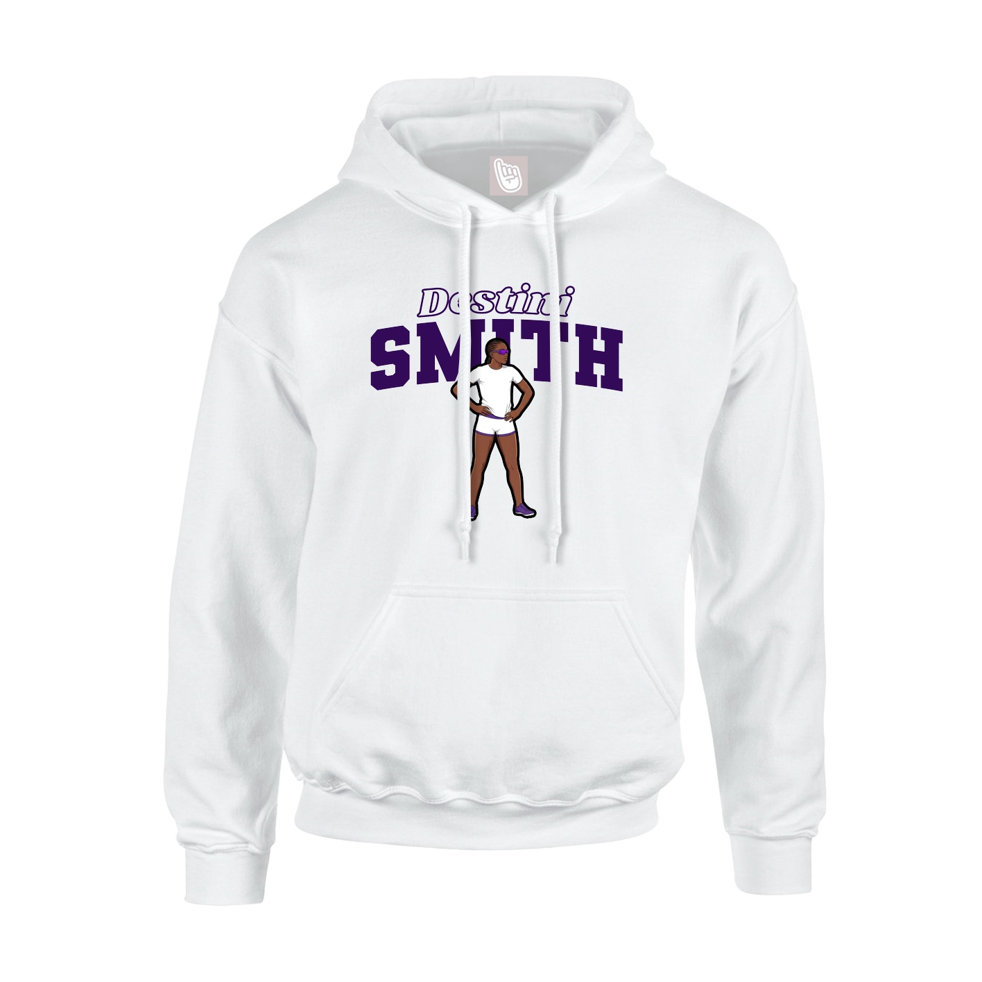 Hoodie — Name Arch in White
