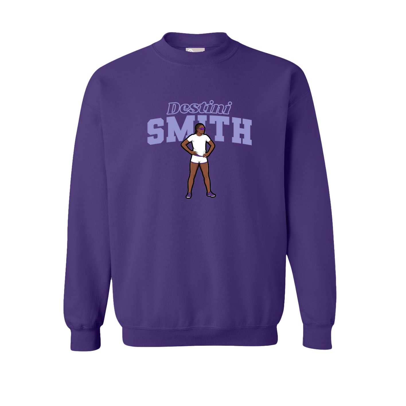 Fleece Crew — Name Arch in Purple