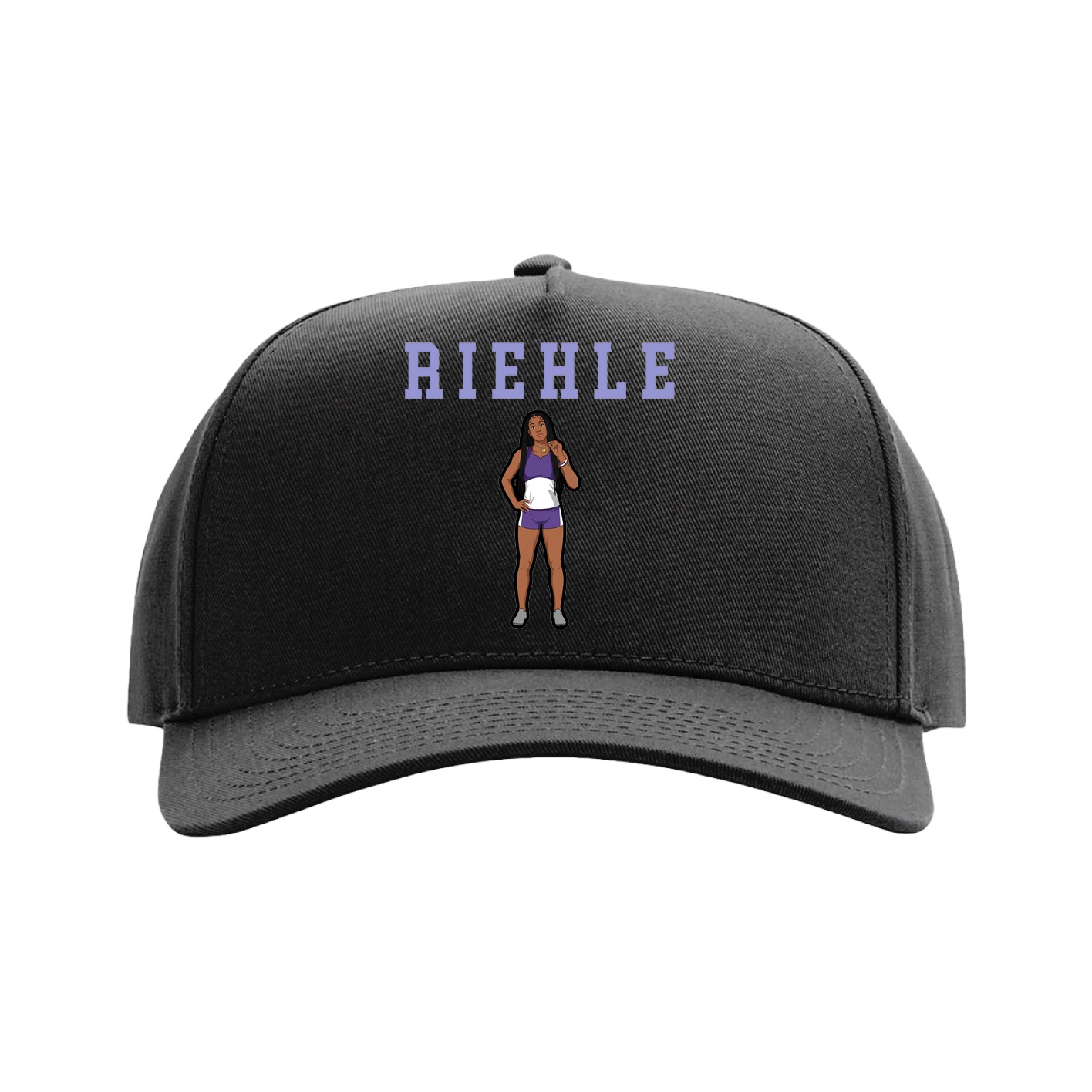 Full Fabric Five-Panel Champ Cap — Shirsey in Black