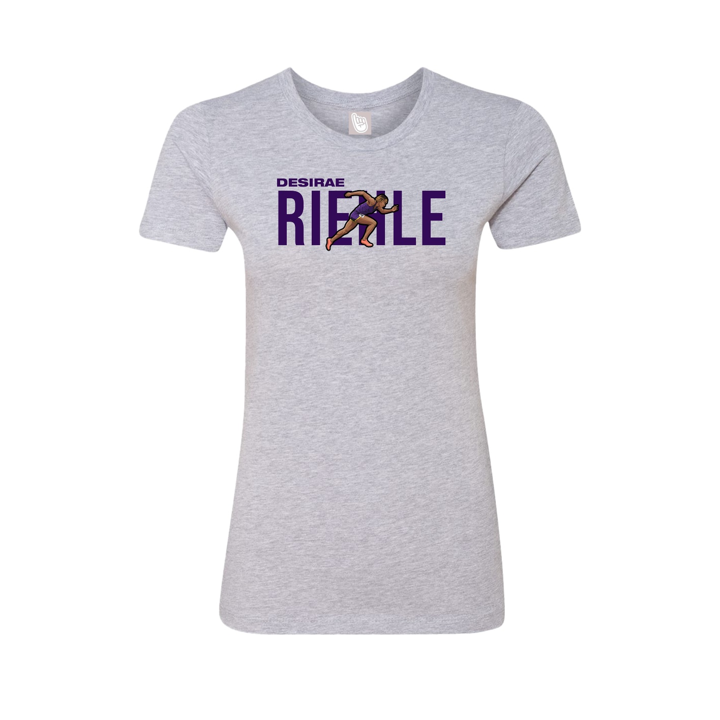 Fitted Women's Tee — Player Name in Grey